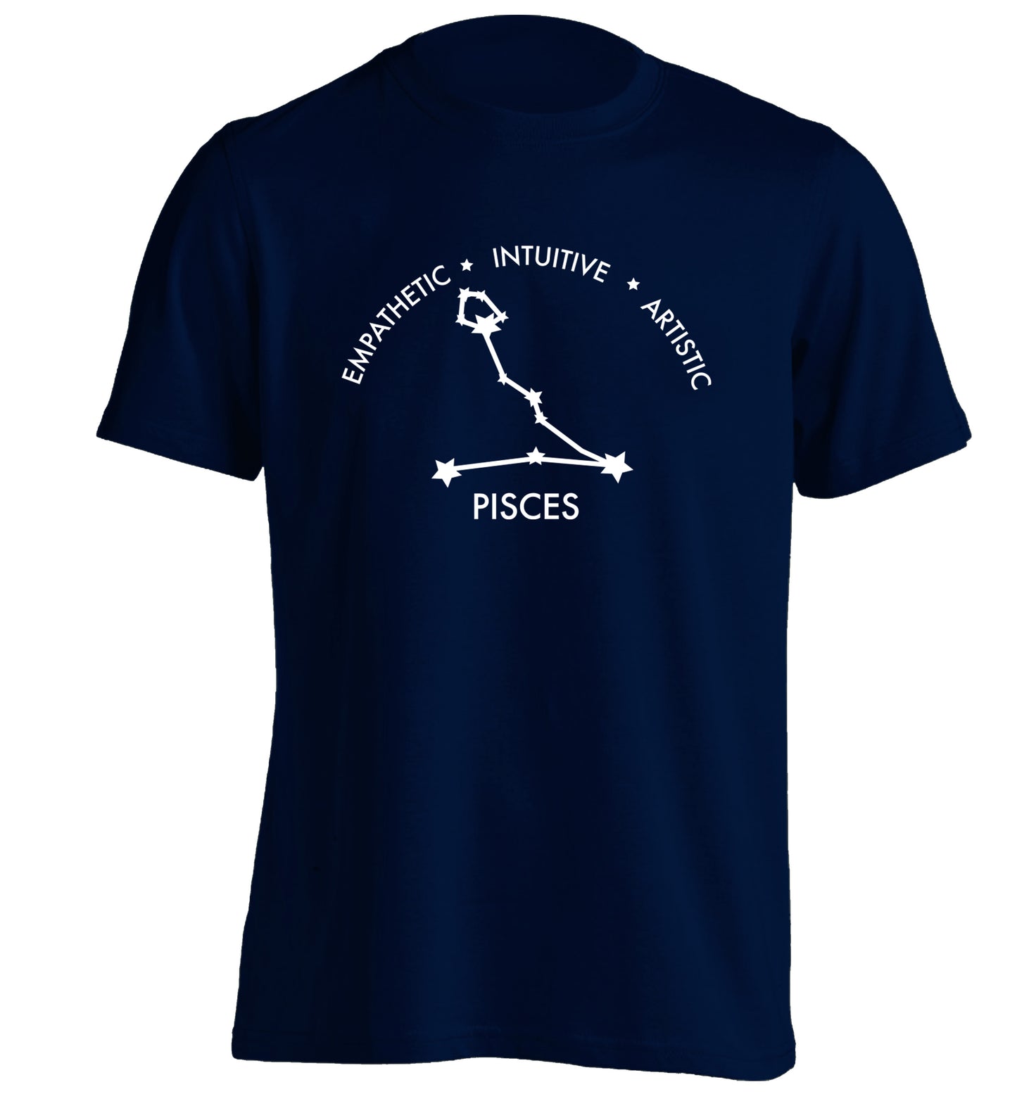 Pisces: Empathetic | Intuitive | Artistic adults unisex navy Tshirt 2XL