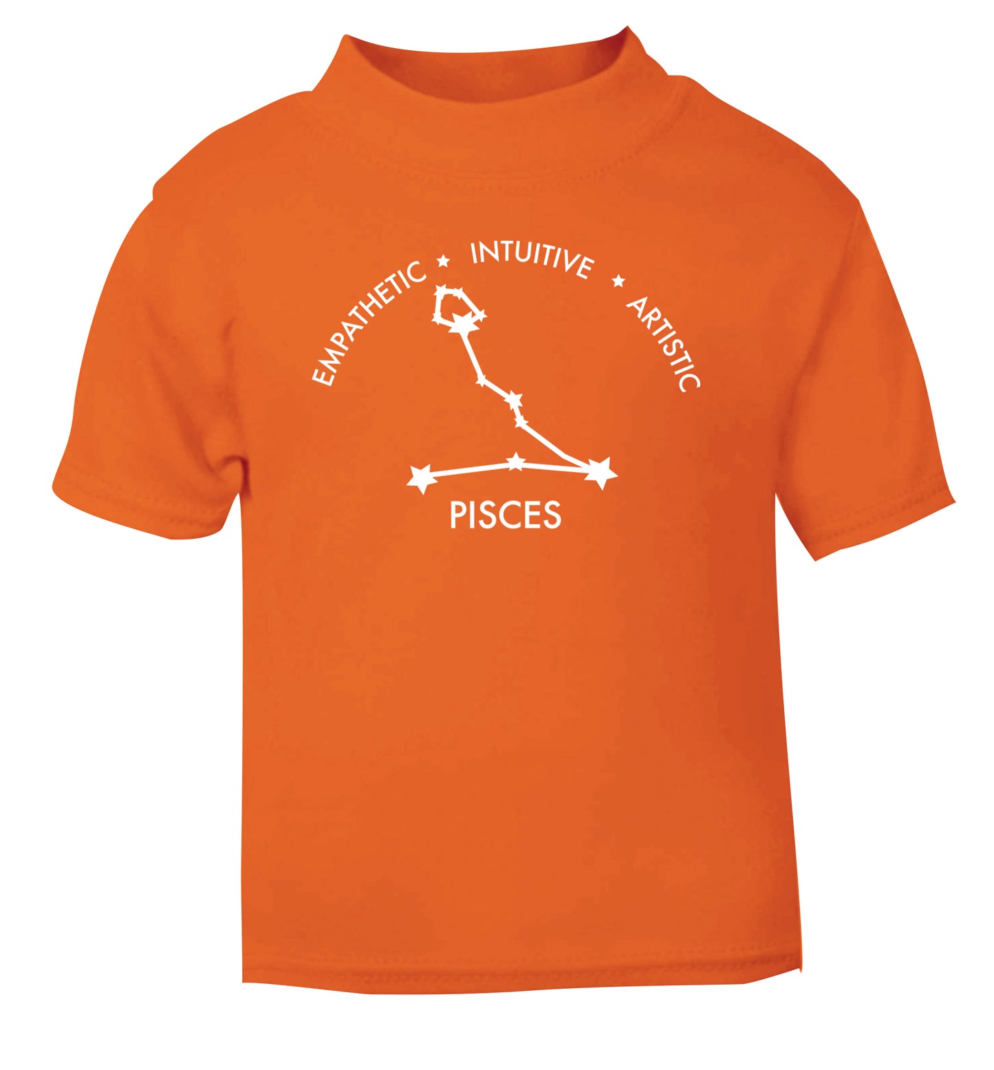 Pisces: Empathetic | Intuitive | Artistic orange Baby Toddler Tshirt 2 Years