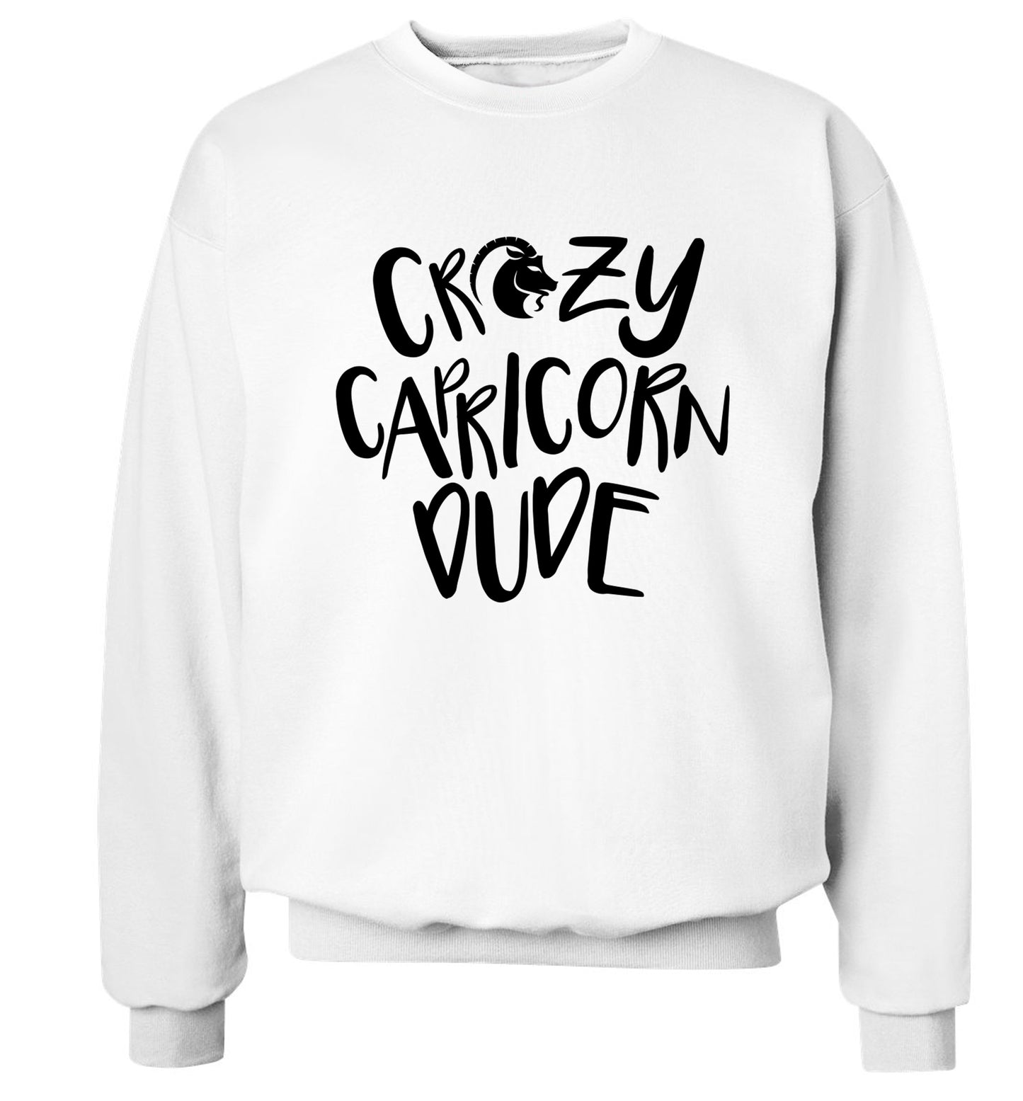 Crazy capricorn dude Adult's unisex white Sweater 2XL