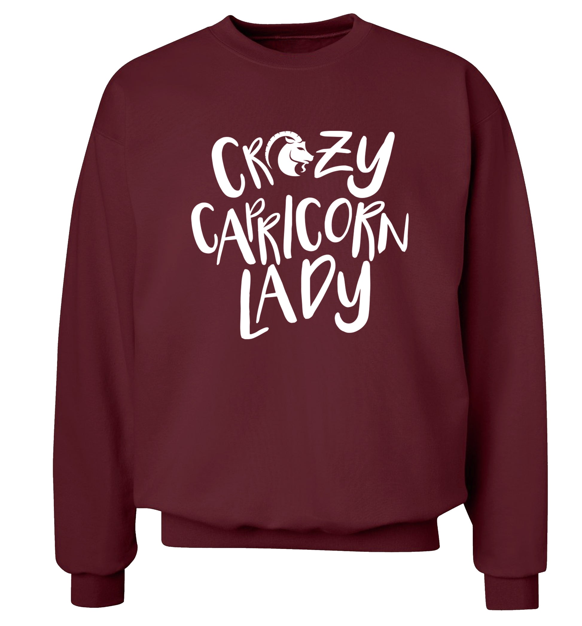 Crazy capricorn lady Adult's unisex maroon Sweater 2XL