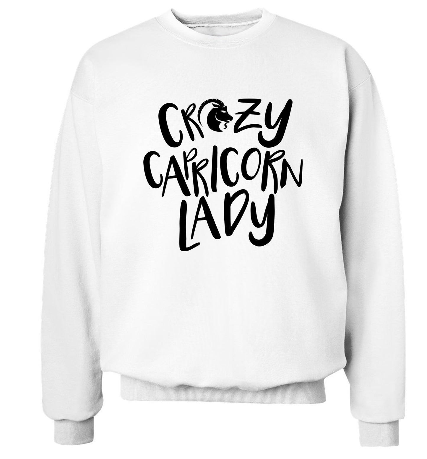 Crazy capricorn lady Adult's unisex white Sweater 2XL