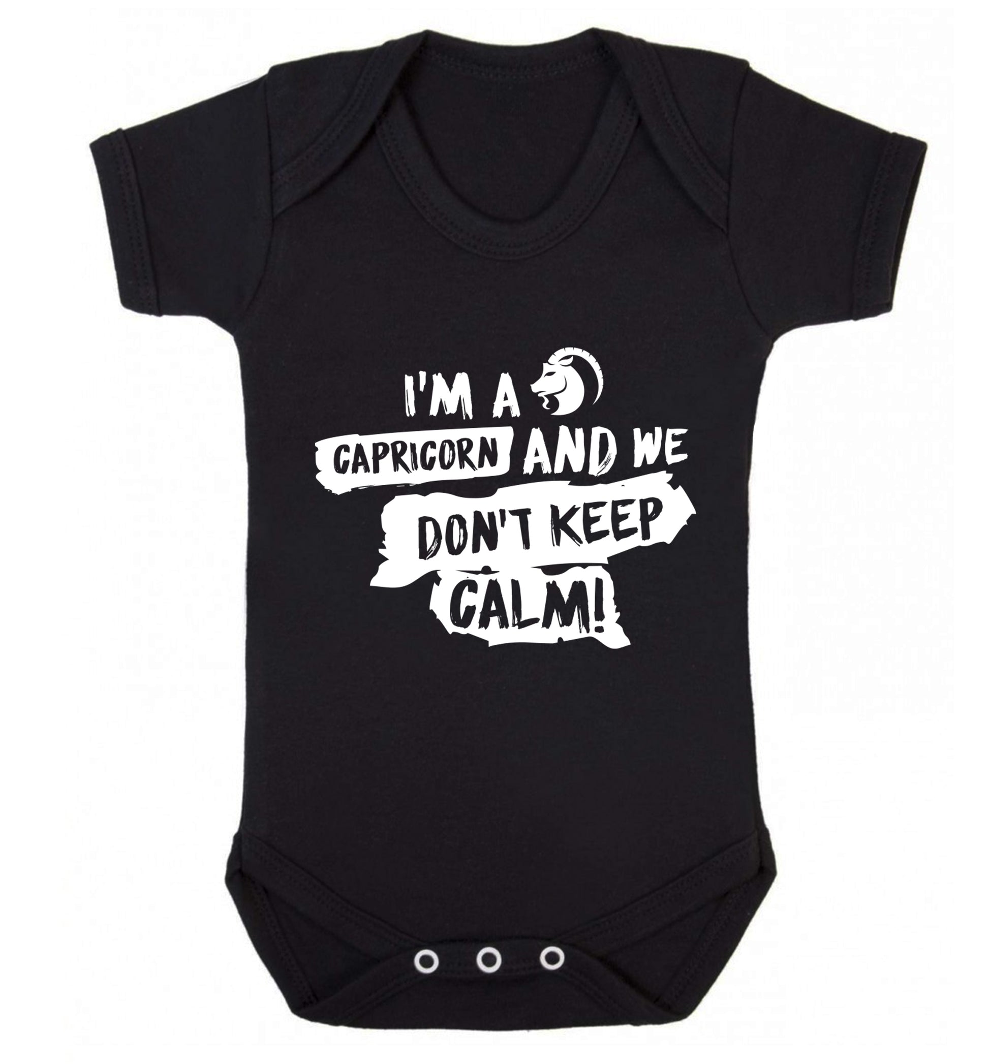 I'm a capricorn and we don't keep calm Baby Vest black 18-24 months