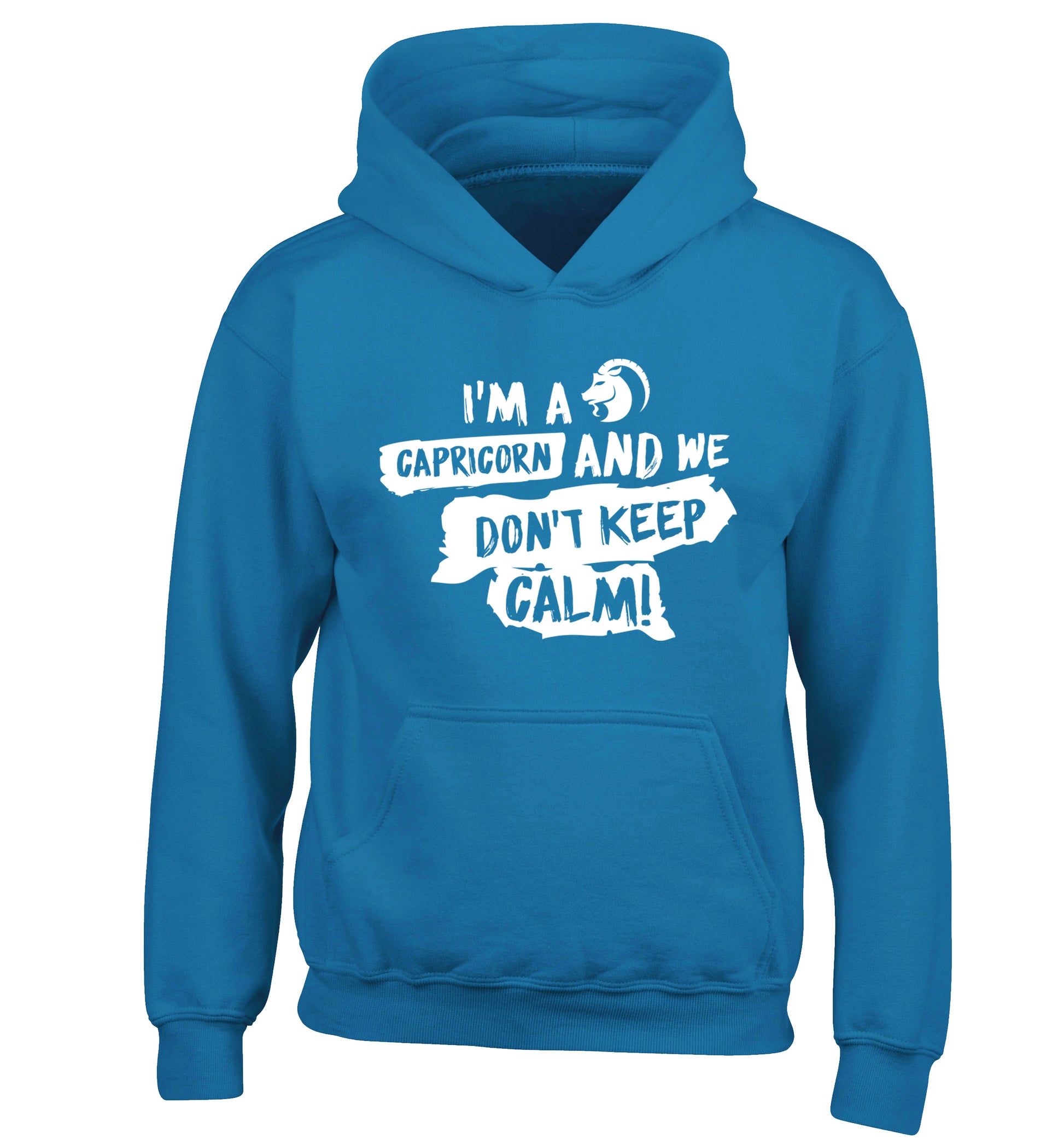 I'm a capricorn and we don't keep calm children's blue hoodie 12-13 Years