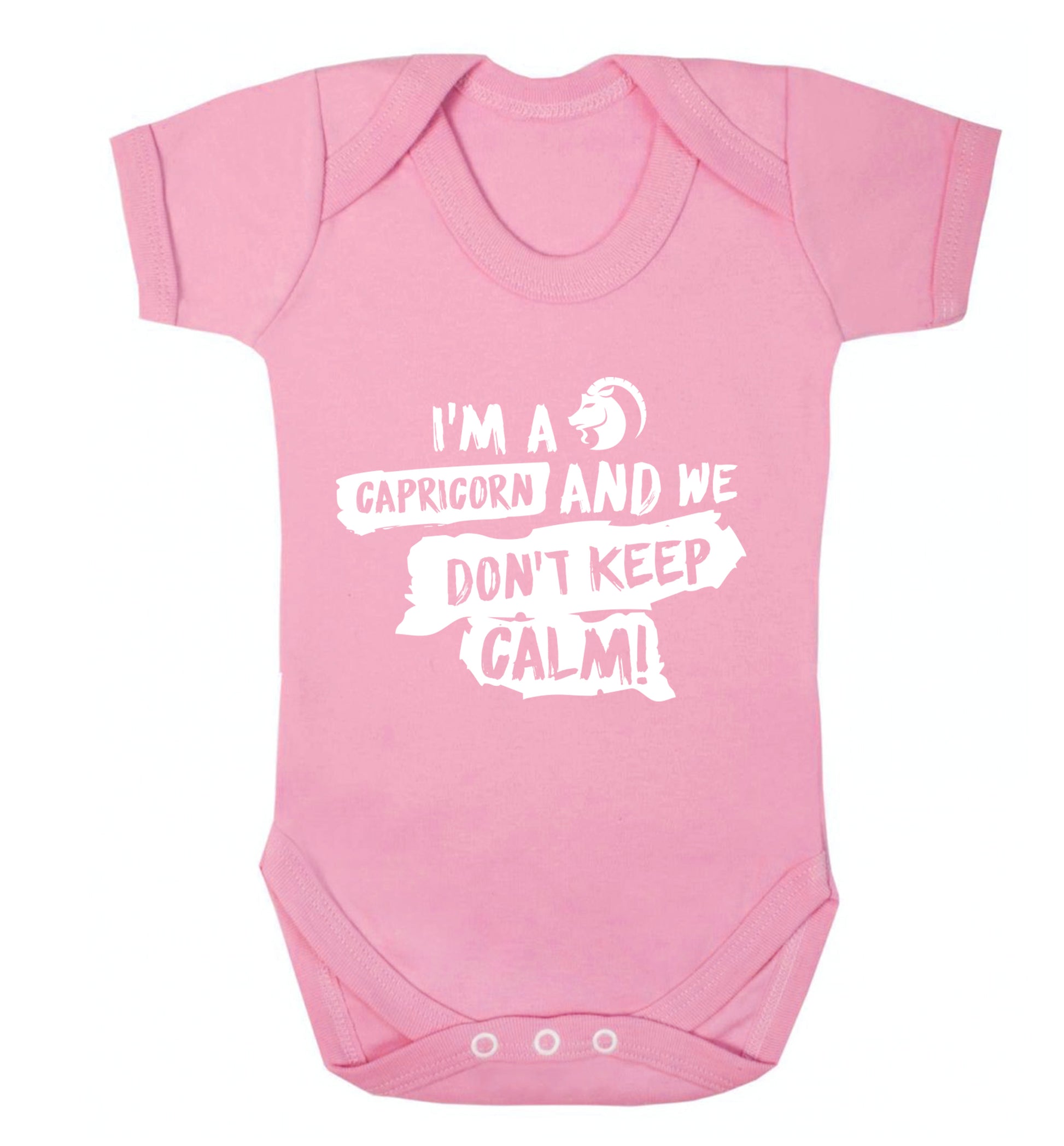 I'm a capricorn and we don't keep calm Baby Vest pale pink 18-24 months