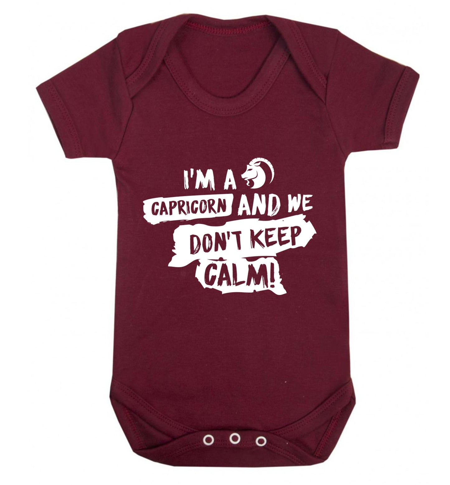 I'm a capricorn and we don't keep calm Baby Vest maroon 18-24 months
