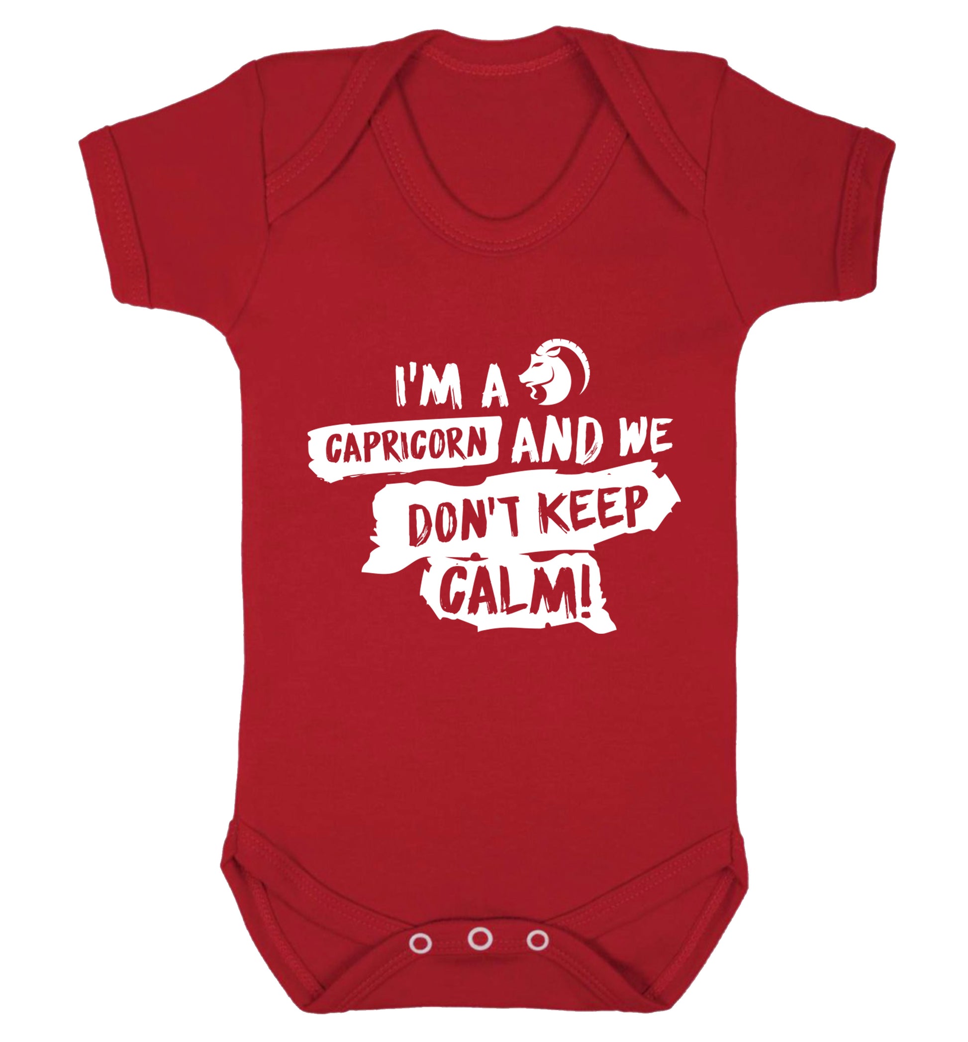 I'm a capricorn and we don't keep calm Baby Vest red 18-24 months