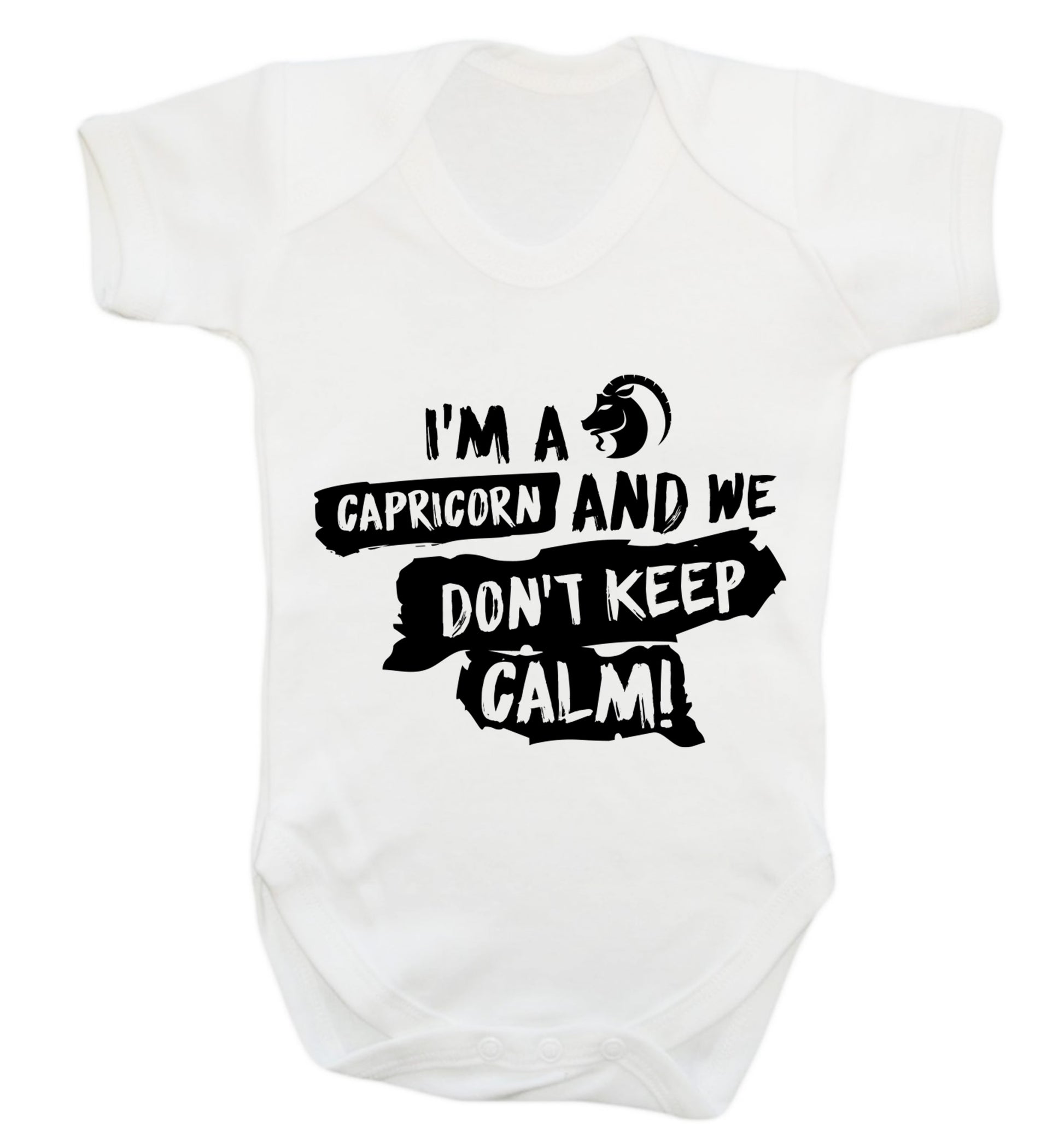 I'm a capricorn and we don't keep calm Baby Vest white 18-24 months