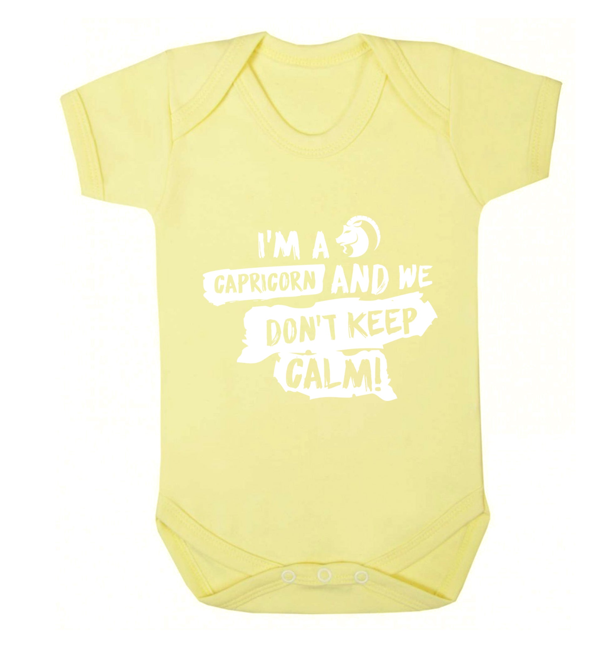 I'm a capricorn and we don't keep calm Baby Vest pale yellow 18-24 months