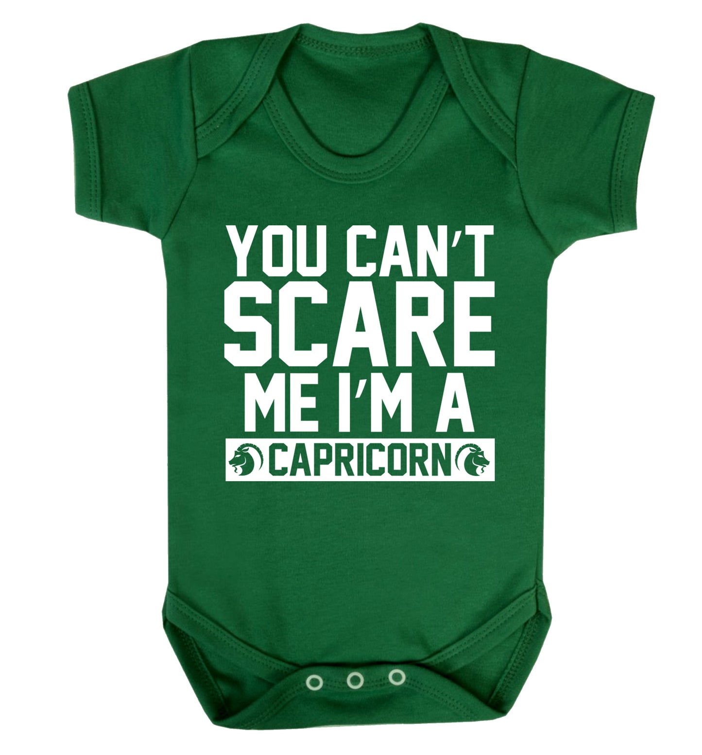 You can't scare me I'm a capricorn Baby Vest green 18-24 months