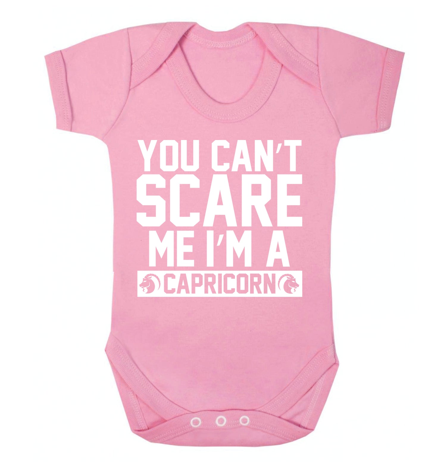 You can't scare me I'm a capricorn Baby Vest pale pink 18-24 months