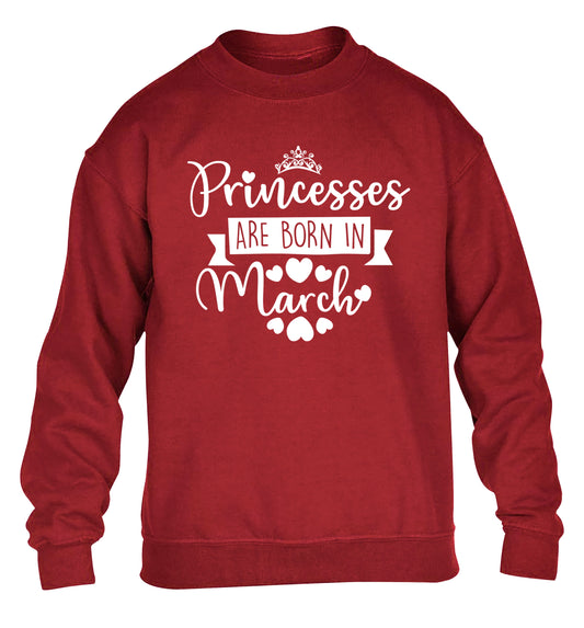 Princesses are born in March children's grey sweater 12-13 Years