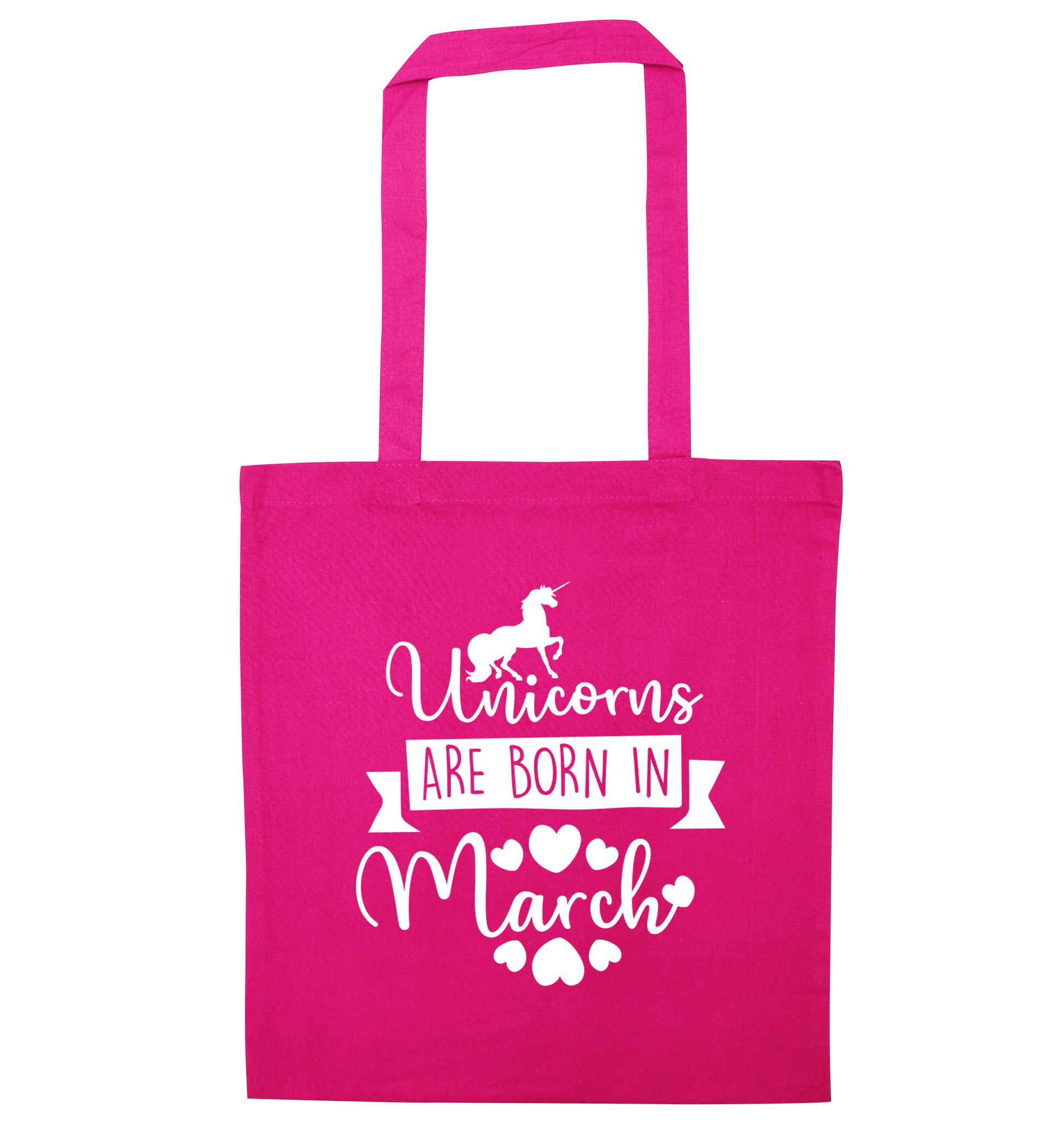Unicorns are born in March pink tote bag