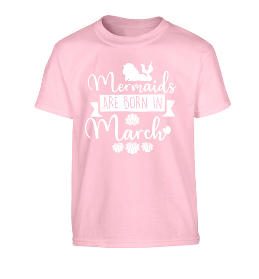 Mermaids are born in March Children's light pink Tshirt 12-13 Years