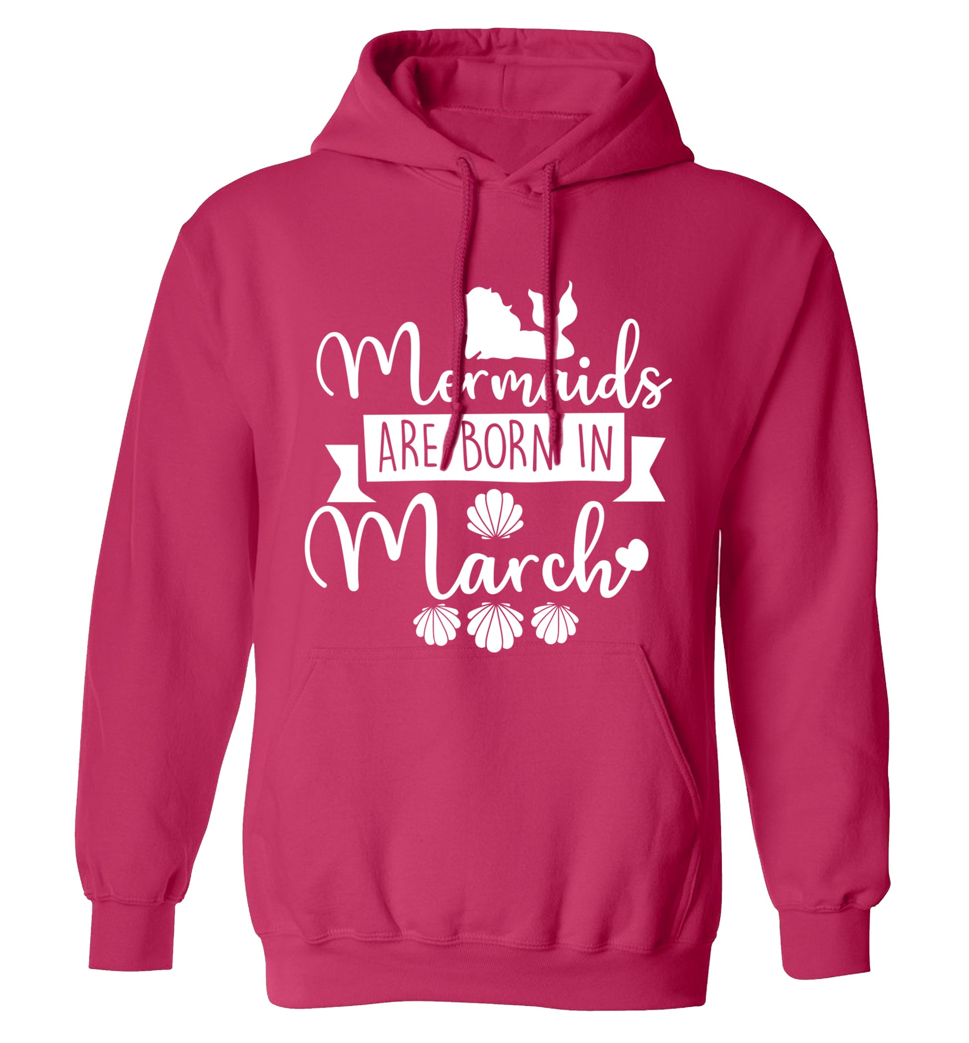 Mermaids are born in March adults unisex pink hoodie 2XL