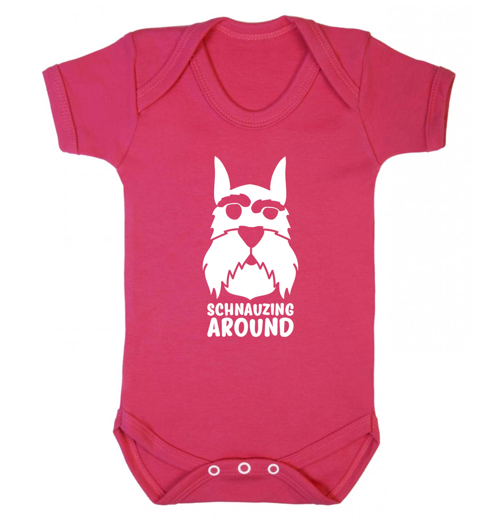Schnauzing Around Baby Vest dark pink 18-24 months