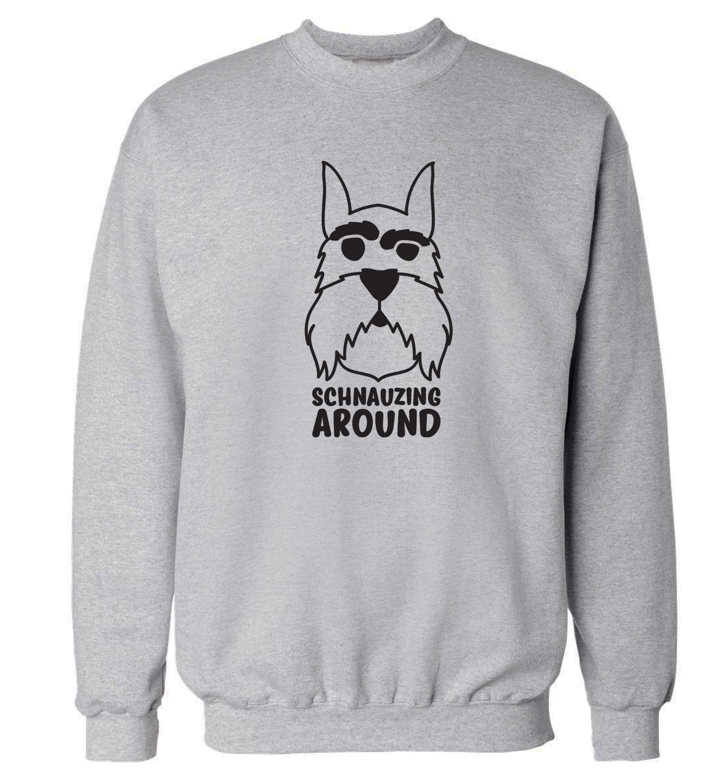 Schnauzing Around Adult's unisex grey Sweater 2XL