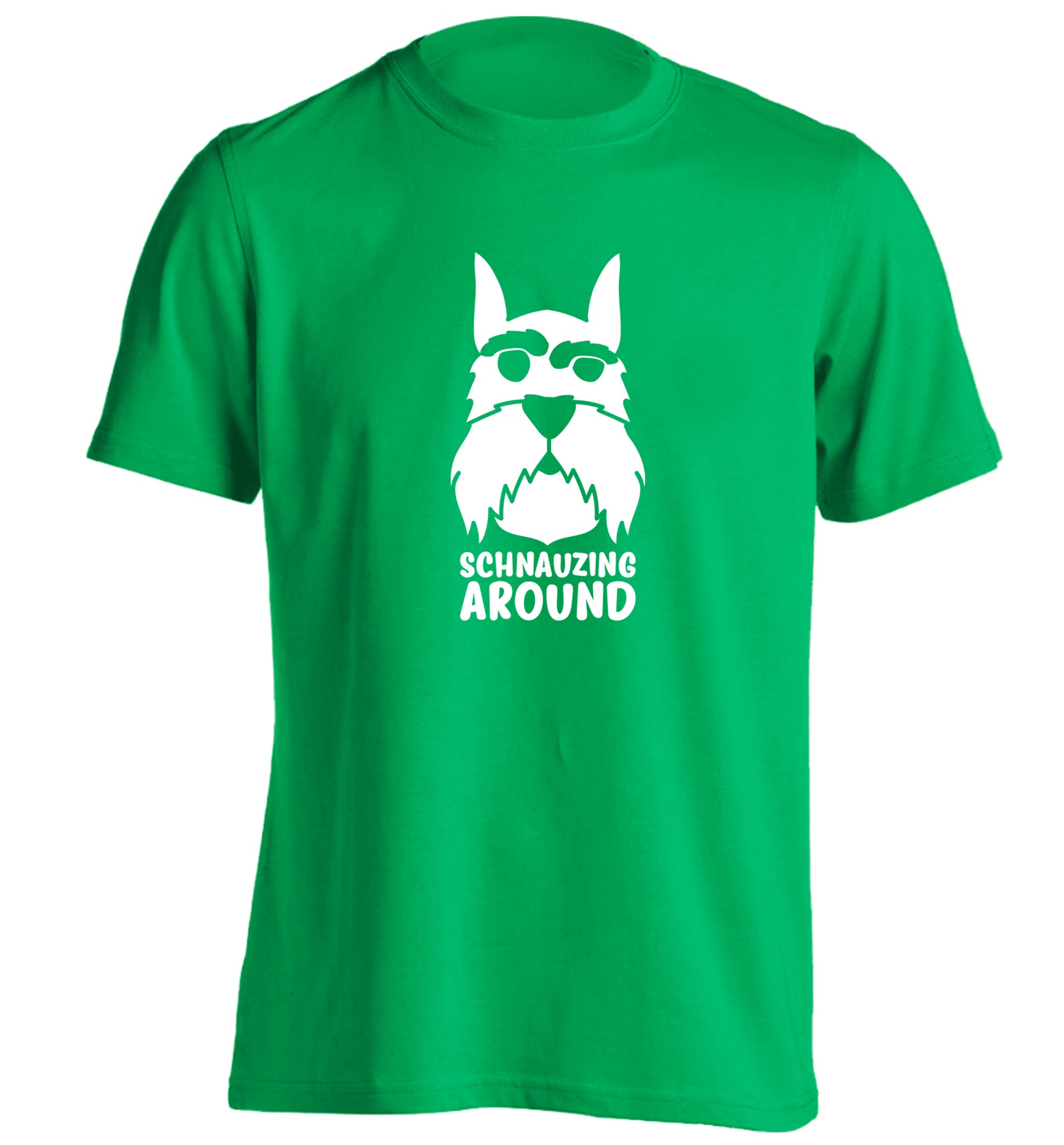 Schnauzing Around adults unisex green Tshirt 2XL