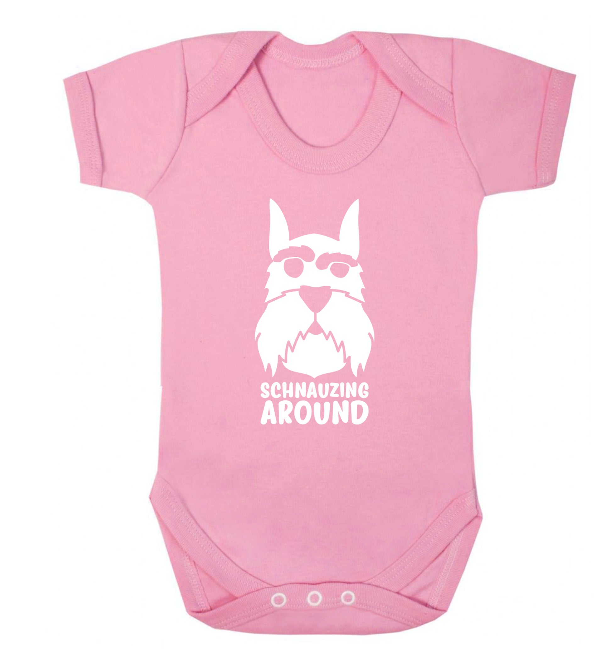 Schnauzing Around Baby Vest pale pink 18-24 months