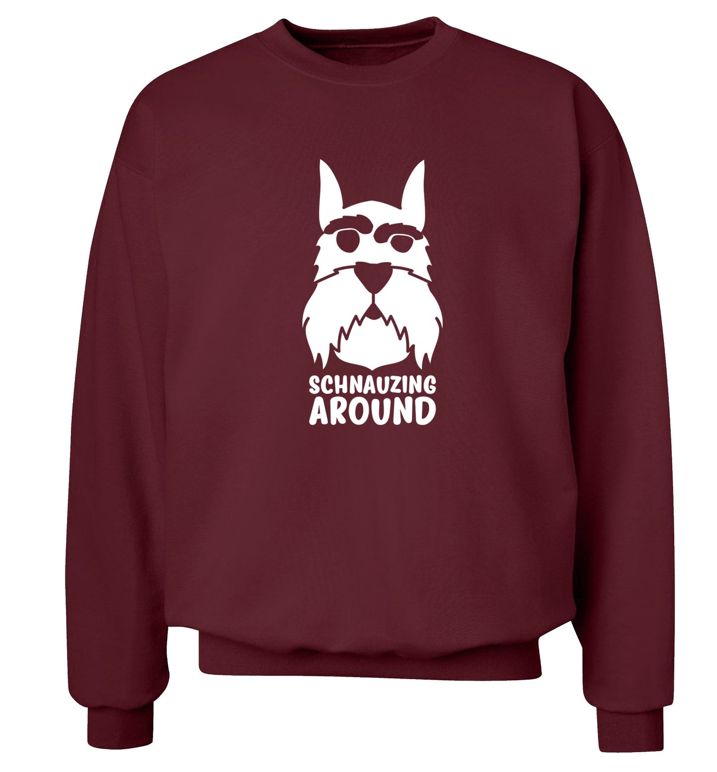 Schnauzing Around Adult's unisex maroon Sweater 2XL