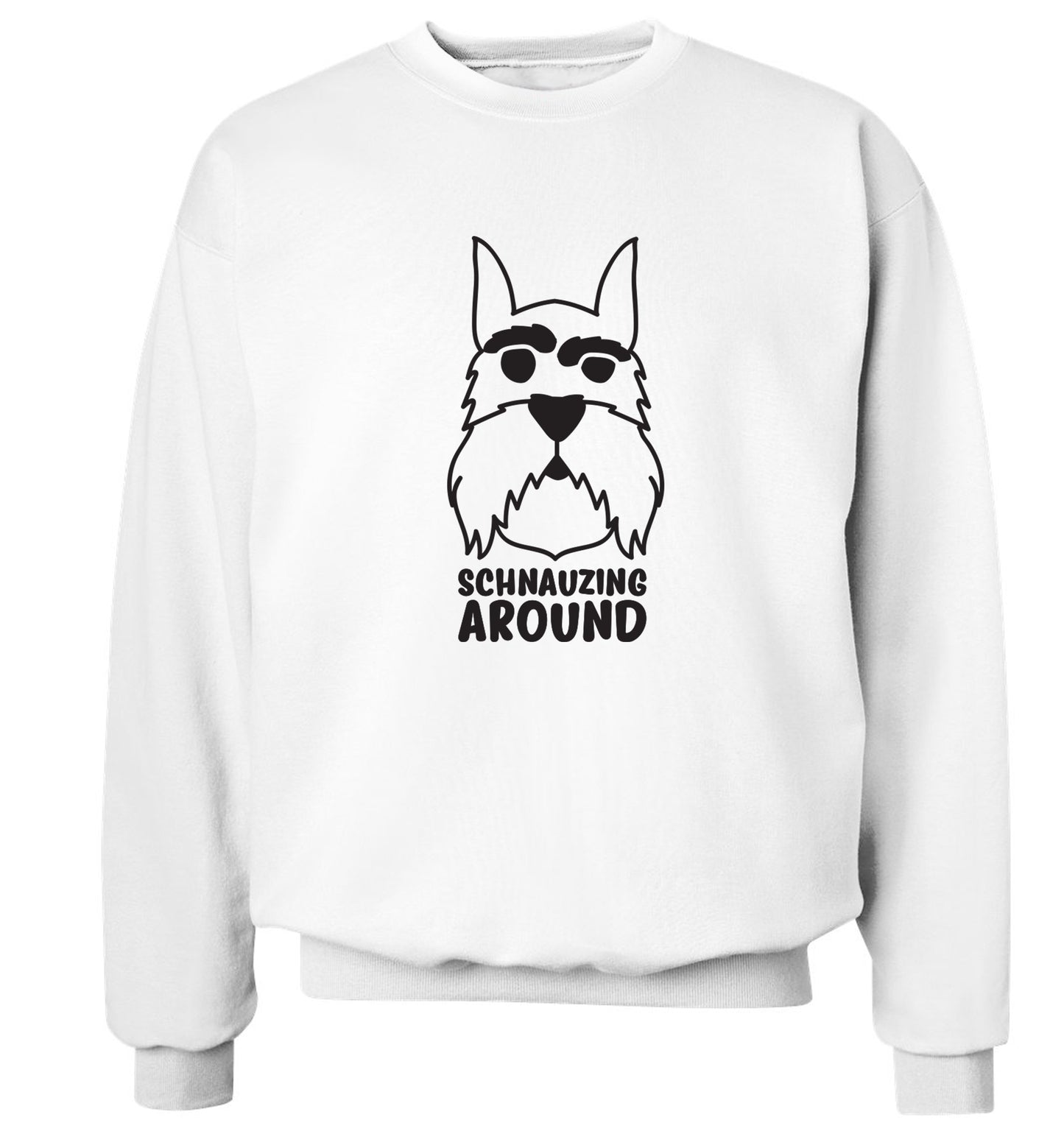 Schnauzing Around Adult's unisex white Sweater 2XL