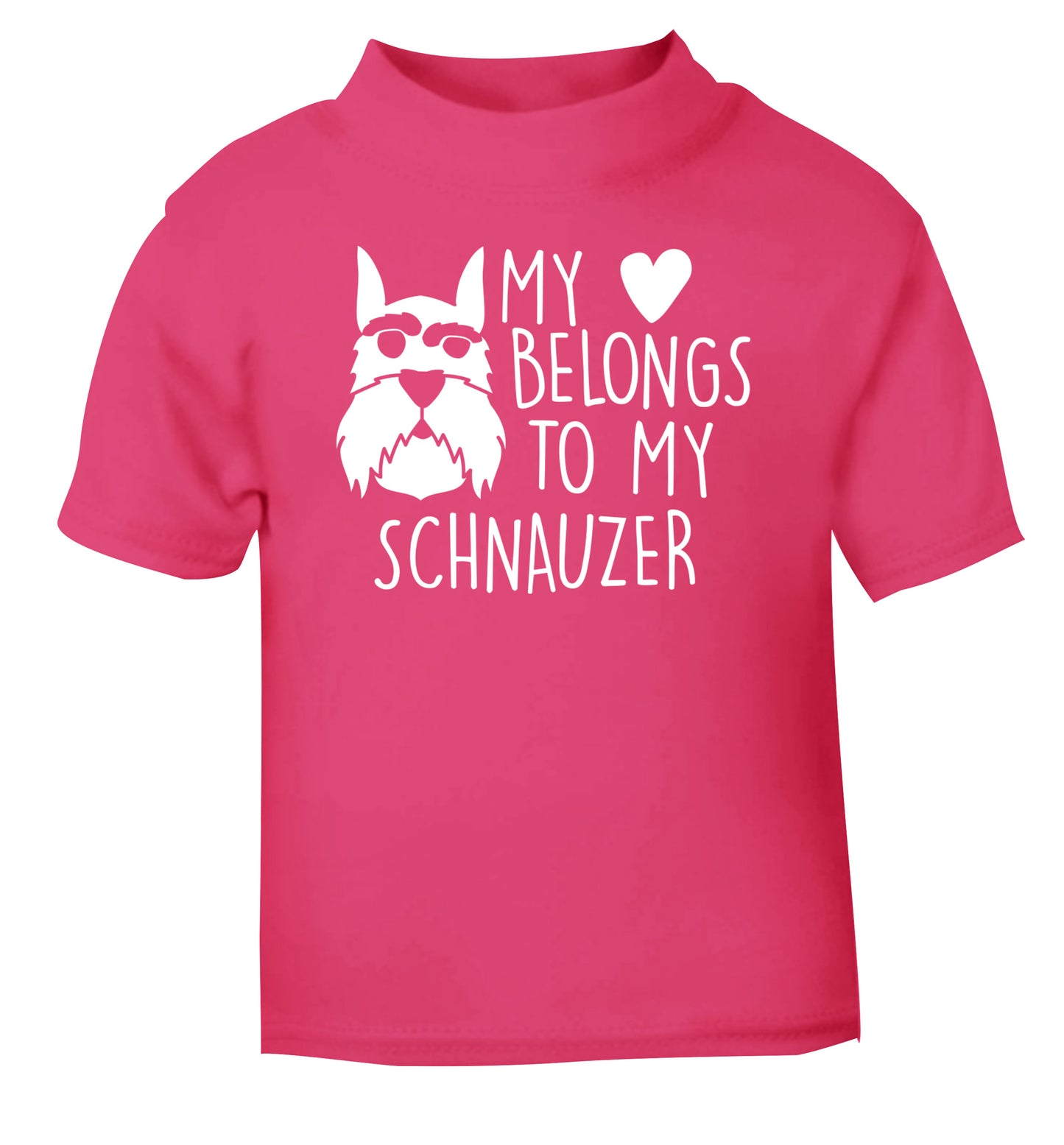 My heart belongs to my schnauzer pink Baby Toddler Tshirt 2 Years