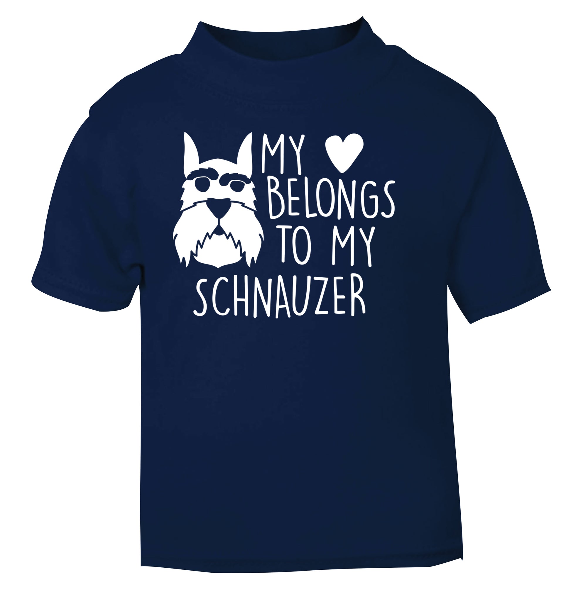 My heart belongs to my schnauzer navy Baby Toddler Tshirt 2 Years