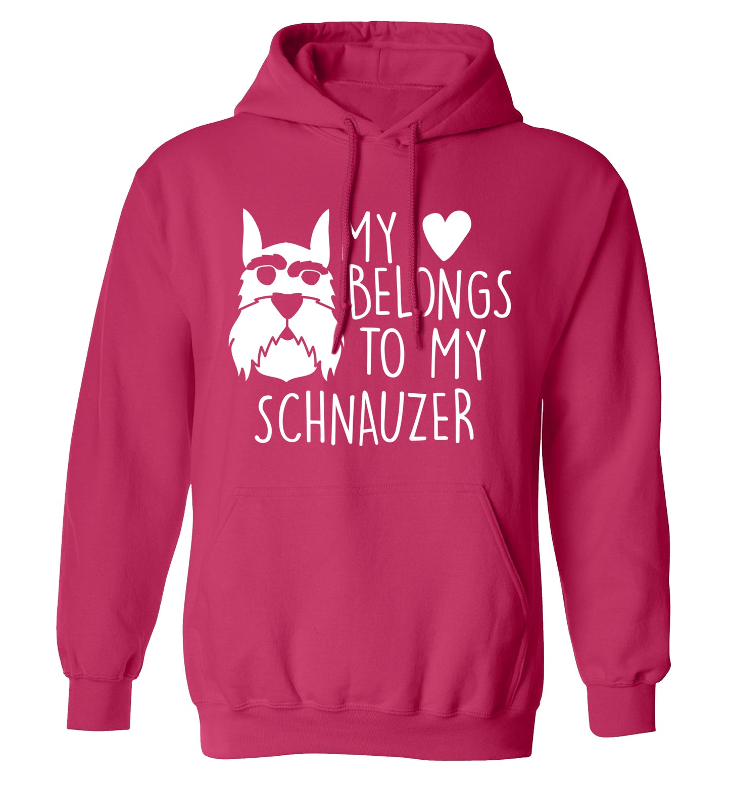 My heart belongs to my schnauzer adults unisex pink hoodie 2XL