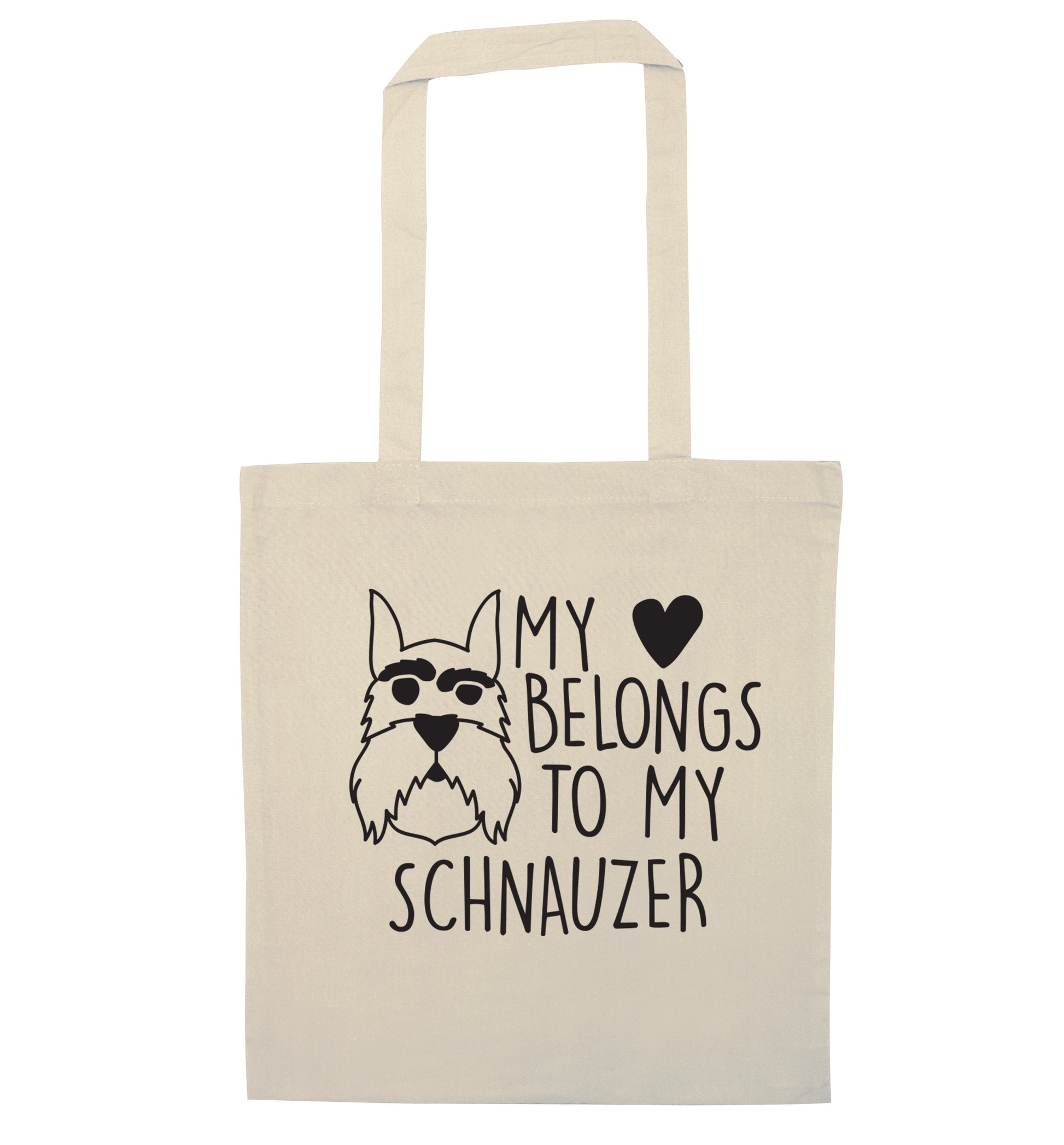 My heart belongs to my schnauzer natural tote bag
