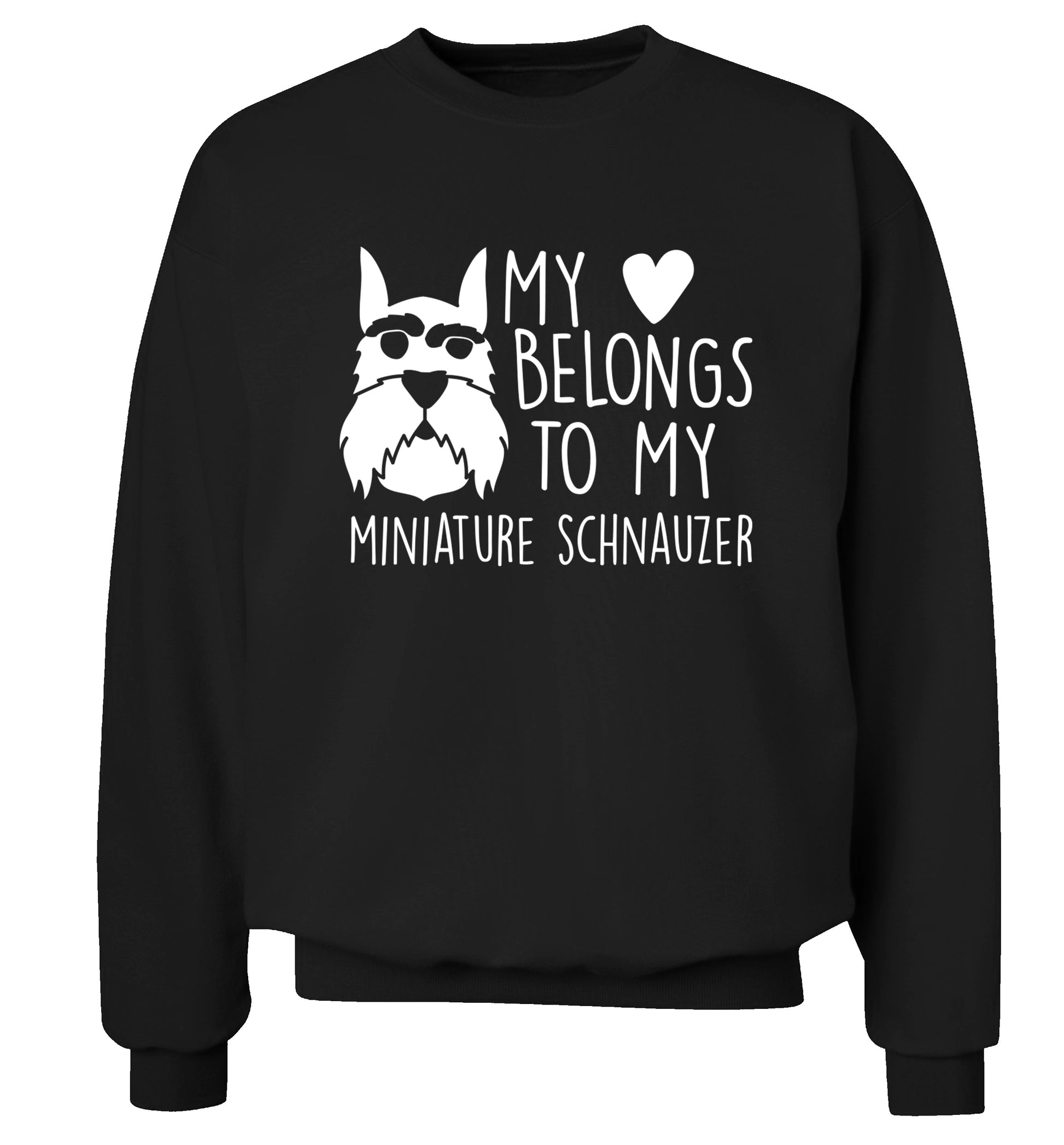 My heart belongs to my miniature schnauzer Adult's unisex black Sweater 2XL