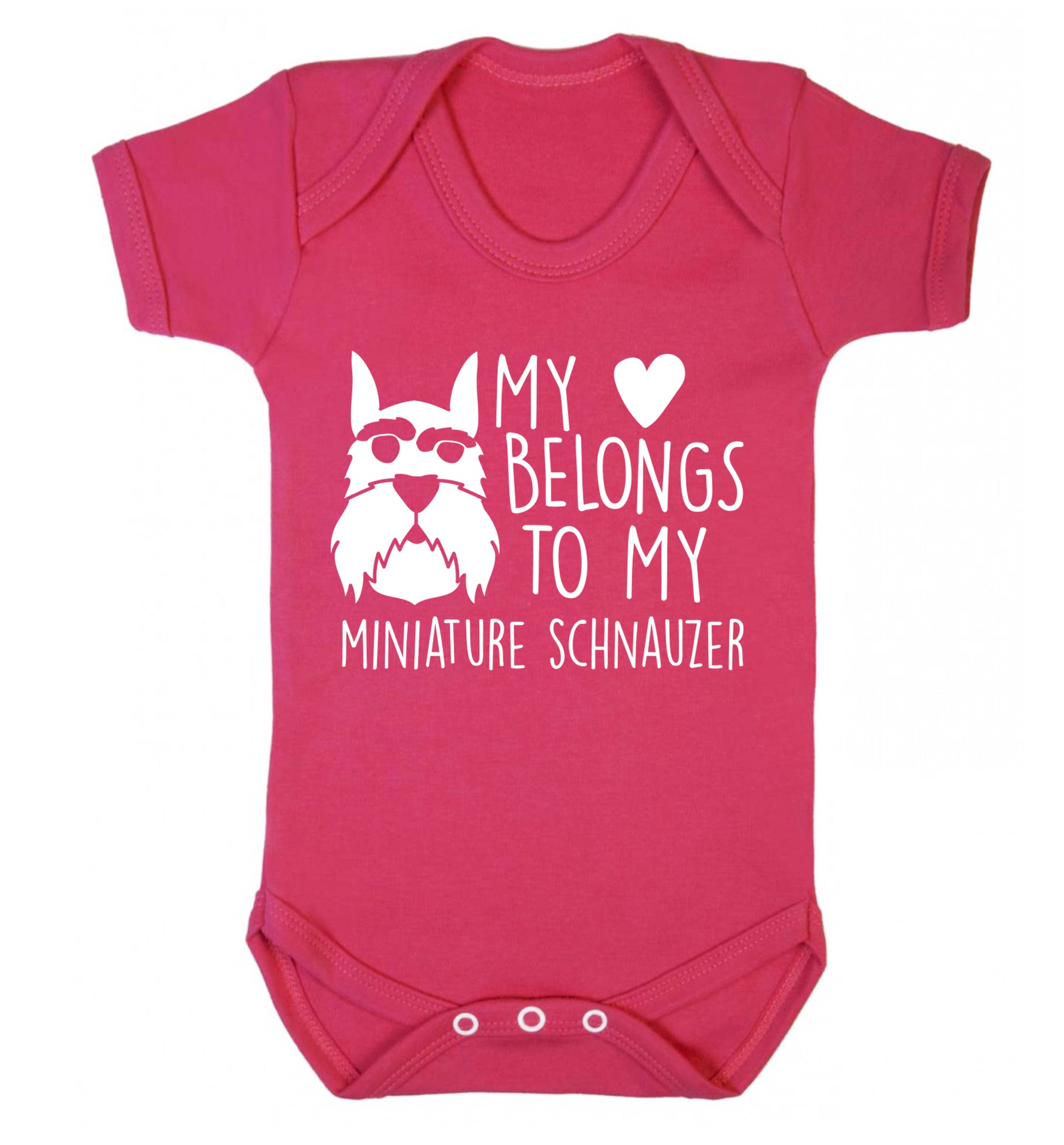 My heart belongs to my miniature schnauzer Baby Vest dark pink 18-24 months