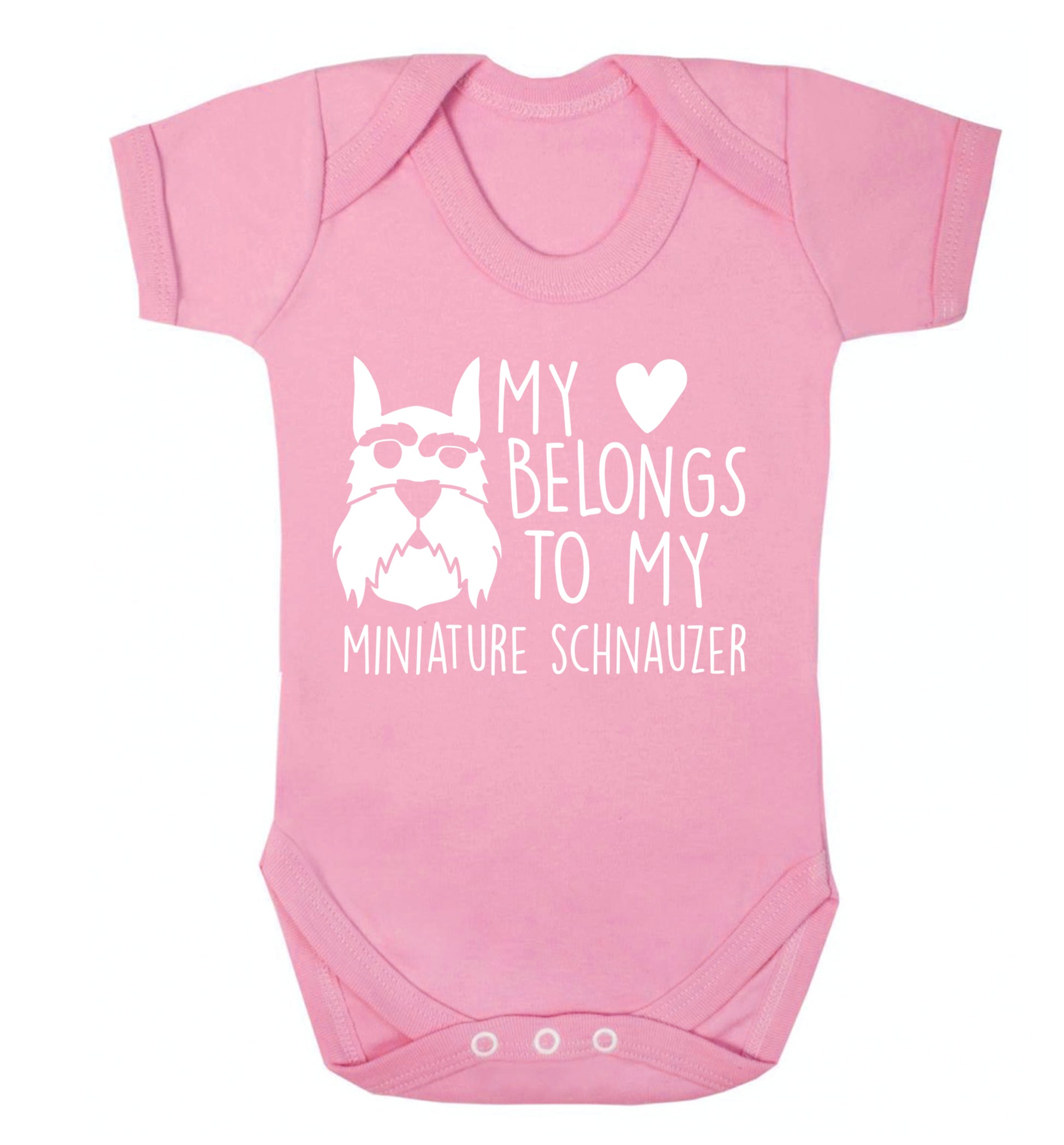My heart belongs to my miniature schnauzer Baby Vest pale pink 18-24 months