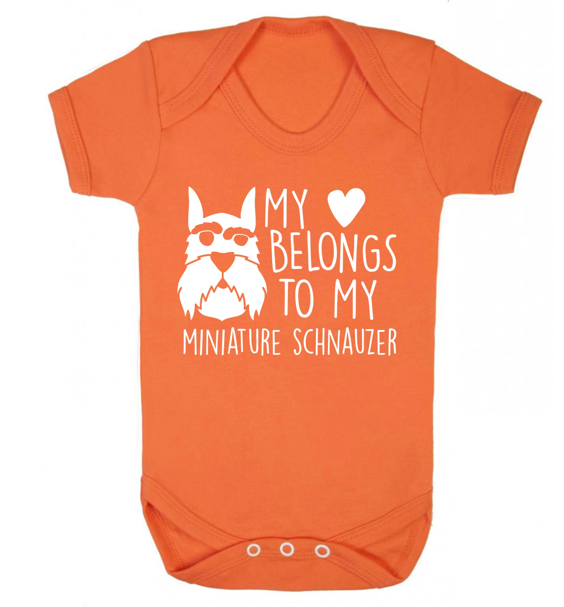 My heart belongs to my miniature schnauzer Baby Vest orange 18-24 months