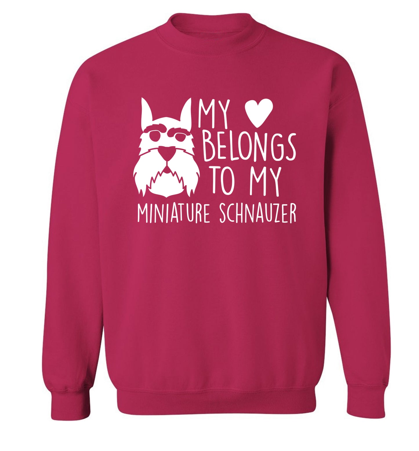 My heart belongs to my miniature schnauzer Adult's unisex pink Sweater 2XL