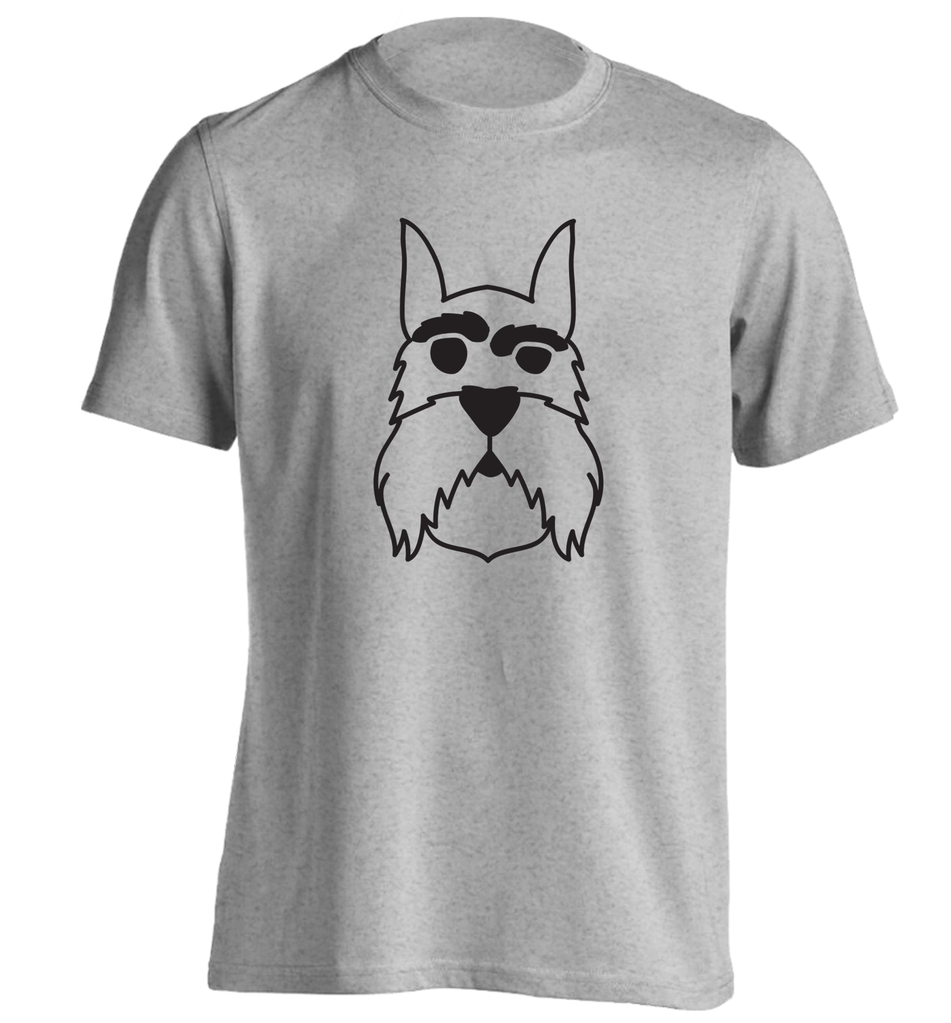 Schnauzer dog illustration adults unisex grey Tshirt 2XL