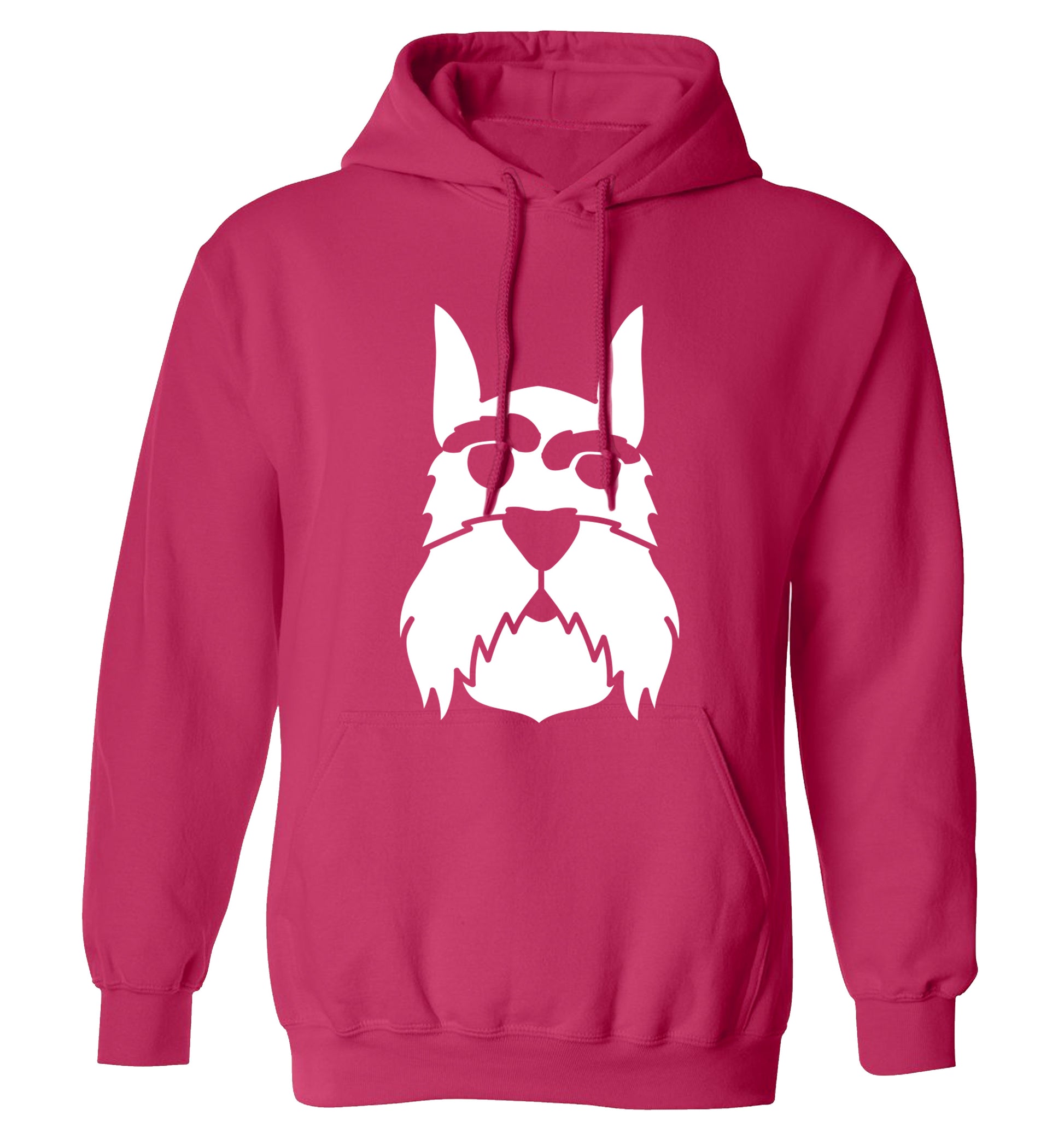 Schnauzer dog illustration adults unisex pink hoodie 2XL