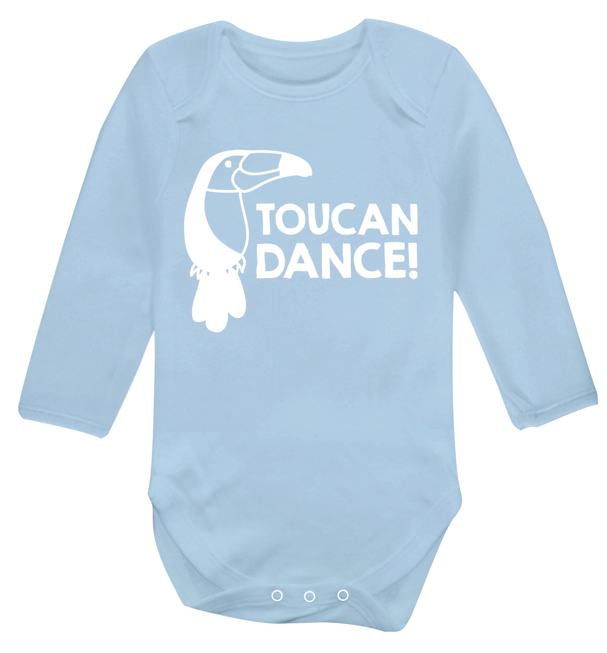 Toucan dance Baby Vest long sleeved pale blue 6-12 months