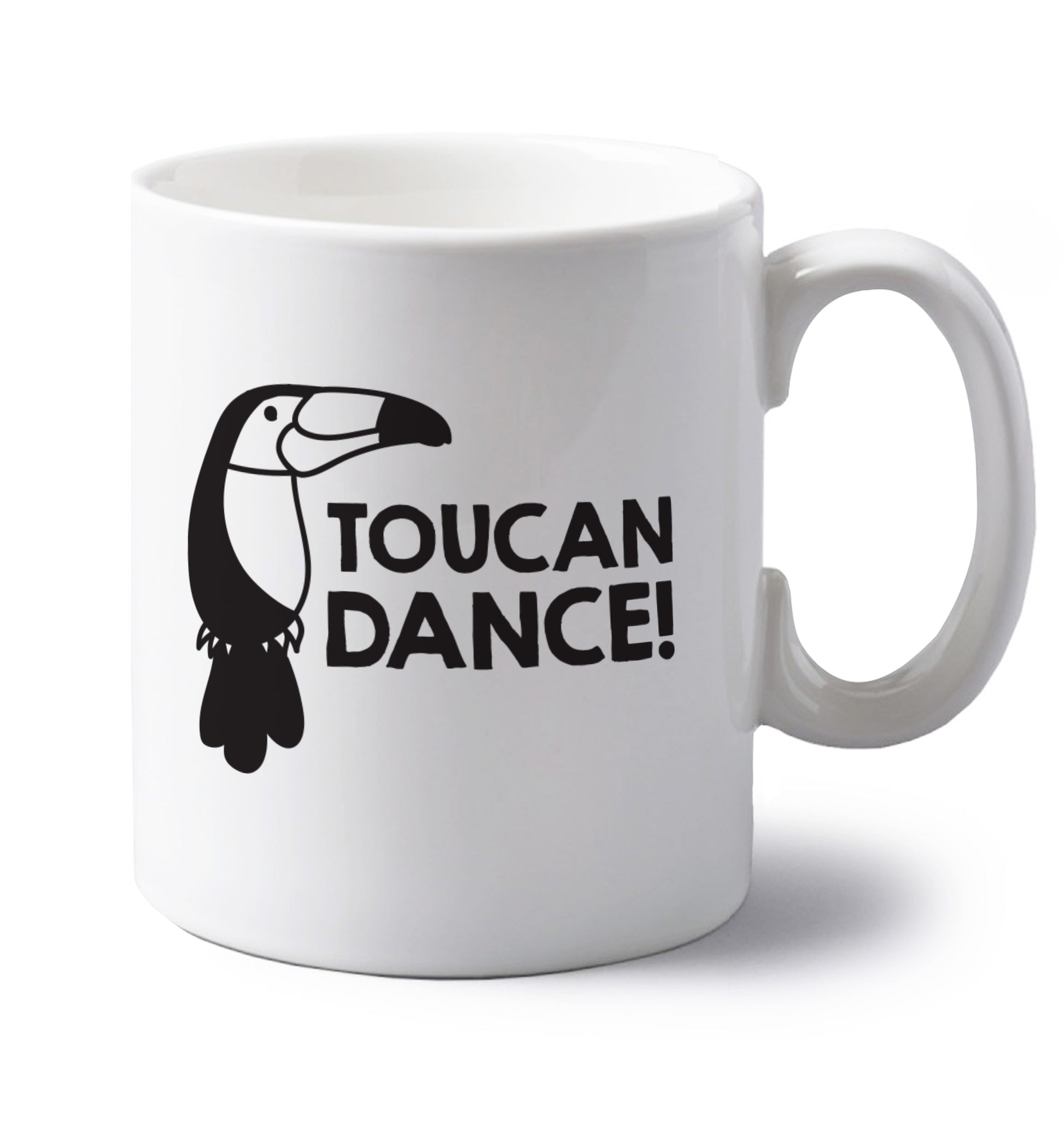 Toucan dance left handed white ceramic mug 