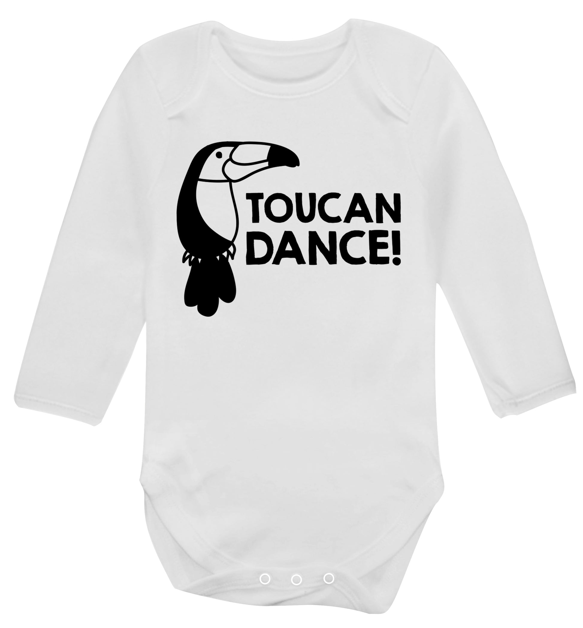 Toucan dance Baby Vest long sleeved white 6-12 months