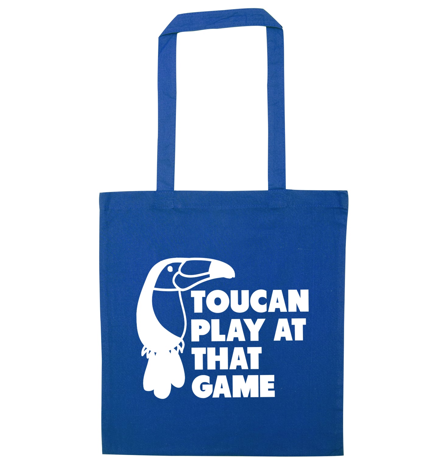 Toucan play at that game blue tote bag