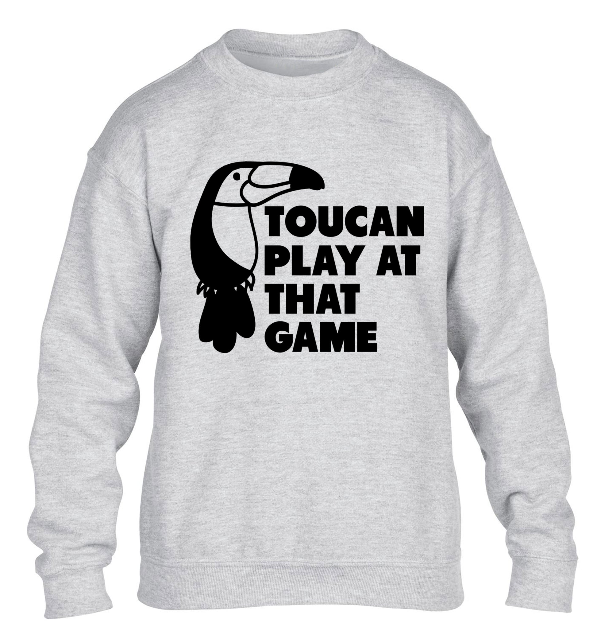 Toucan play at that game children's grey sweater 12-13 Years