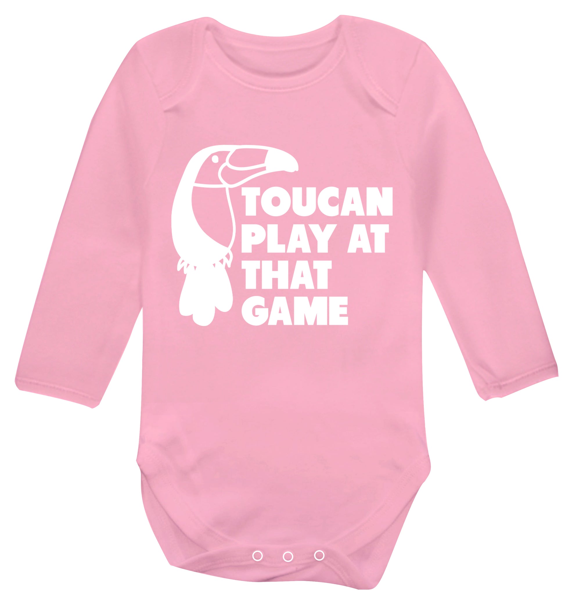 Toucan play at that game Baby Vest long sleeved pale pink 6-12 months