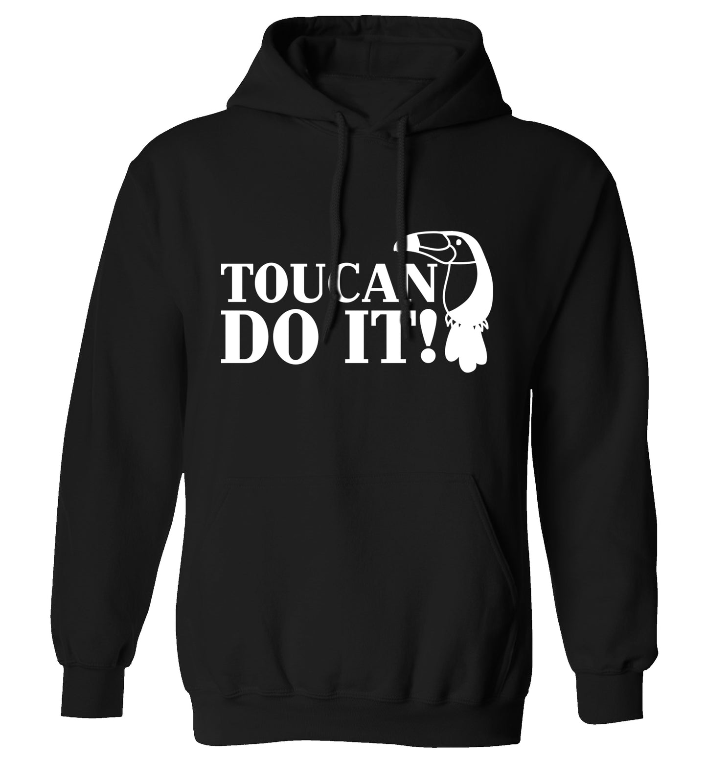 Toucan do it! adults unisex black hoodie 2XL