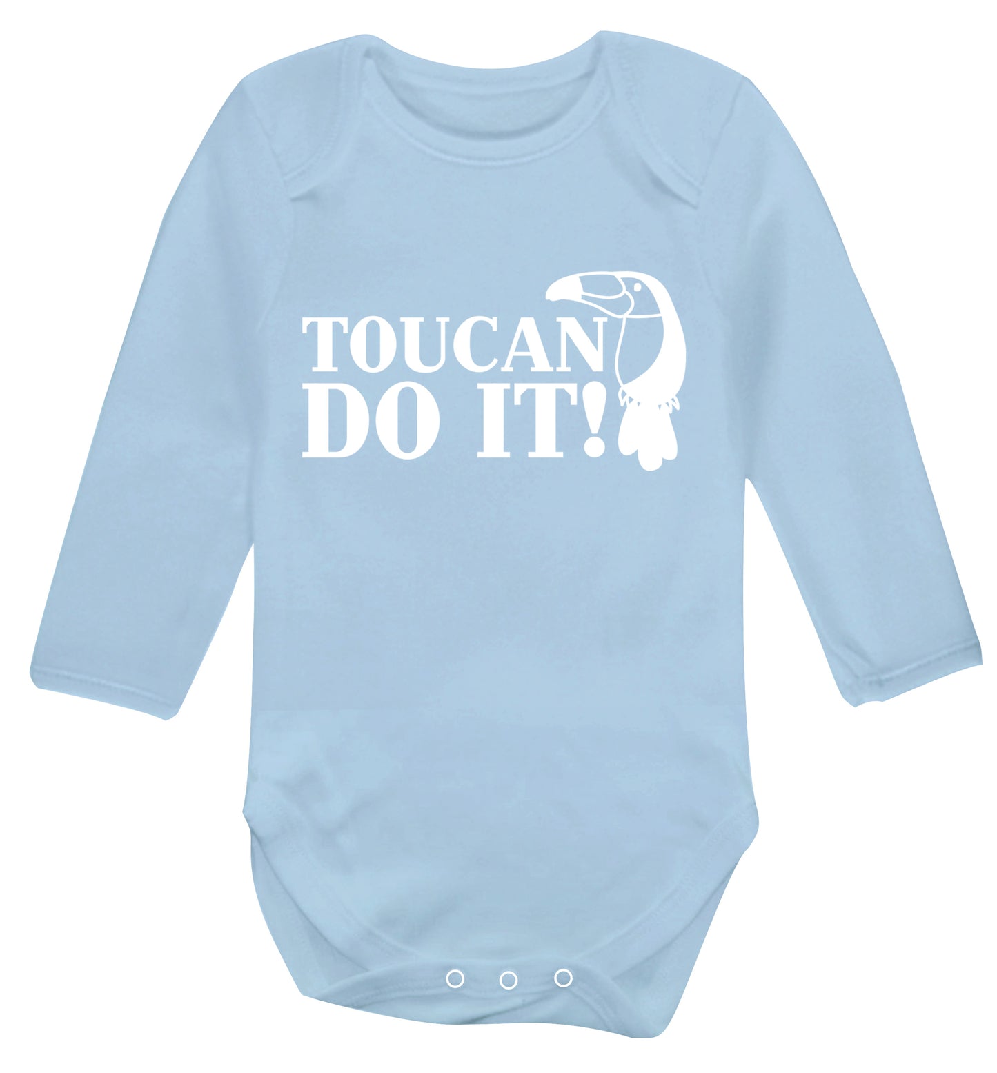 Toucan do it! Baby Vest long sleeved pale blue 6-12 months