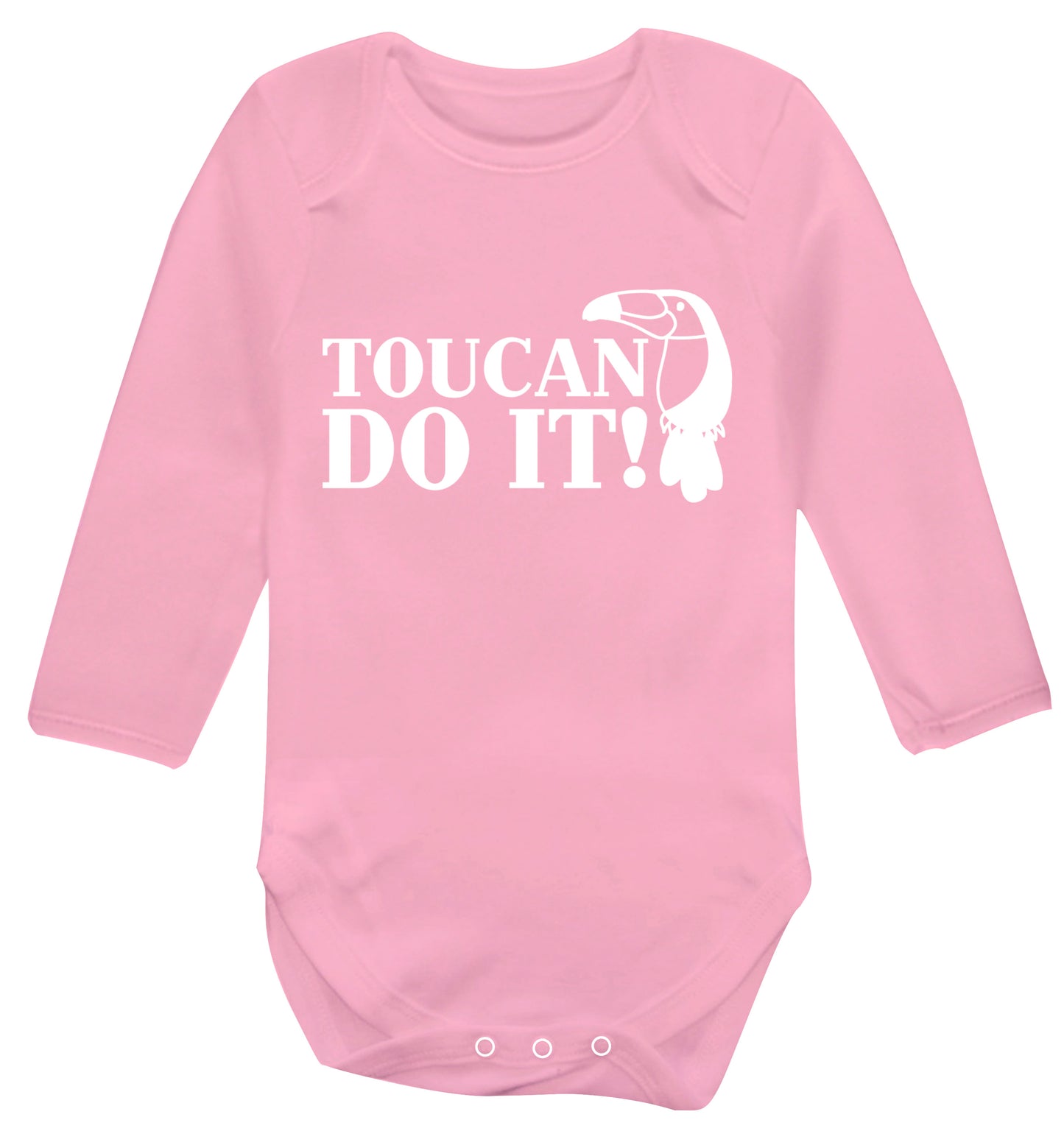 Toucan do it! Baby Vest long sleeved pale pink 6-12 months