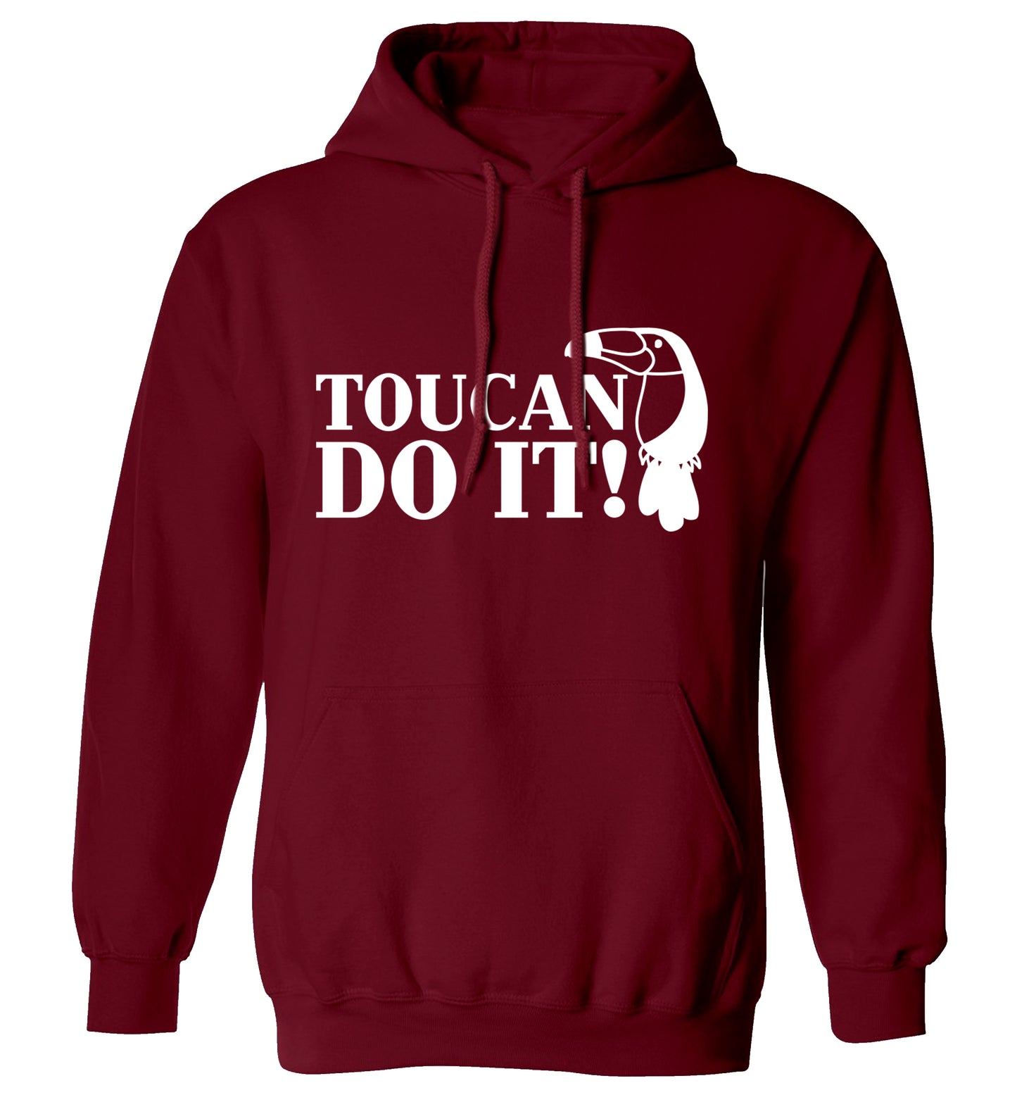 Toucan do it! adults unisex maroon hoodie 2XL