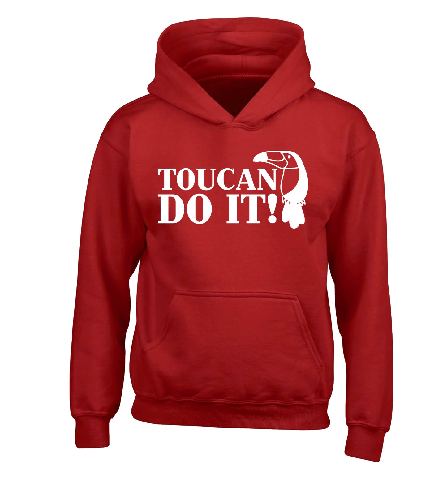 Toucan do it! children's red hoodie 12-13 Years