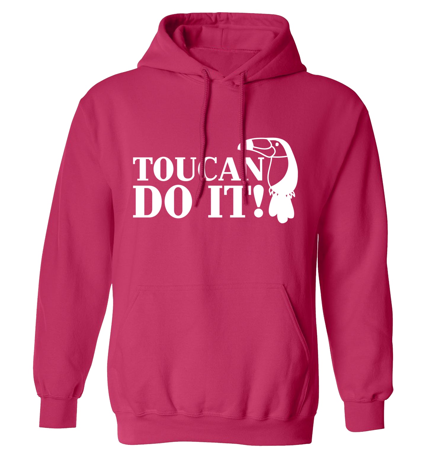 Toucan do it! adults unisex pink hoodie 2XL