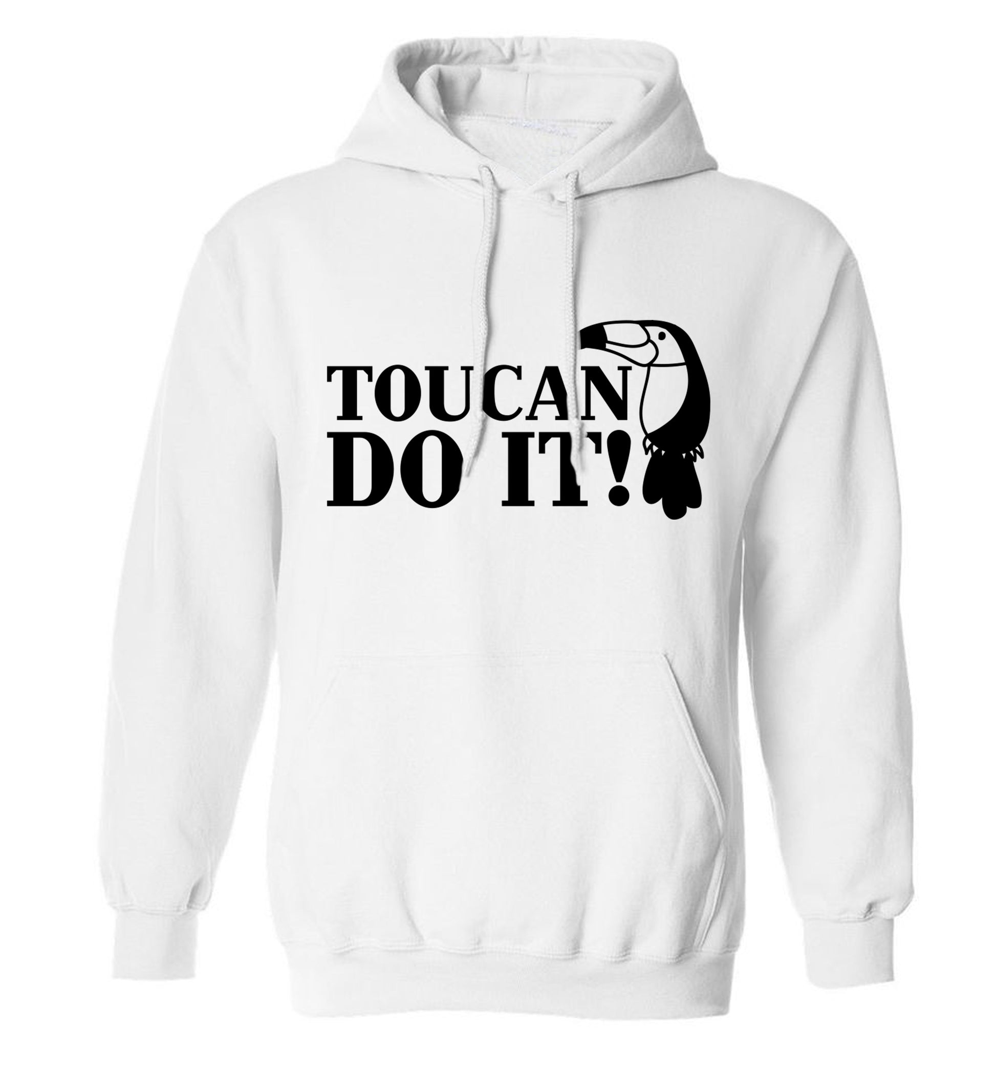 Toucan do it! adults unisex white hoodie 2XL