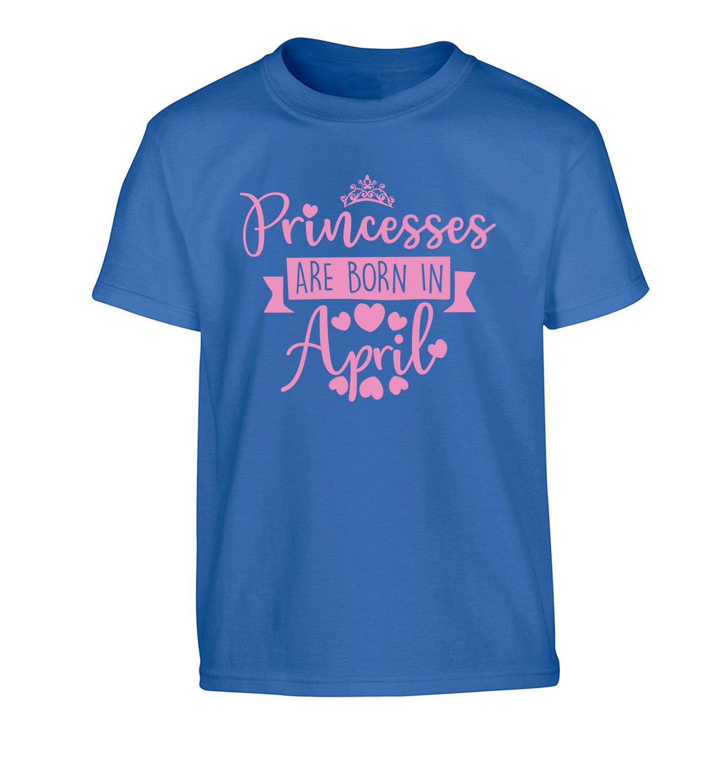 Princesses are born in April Children's blue Tshirt 12-13 Years