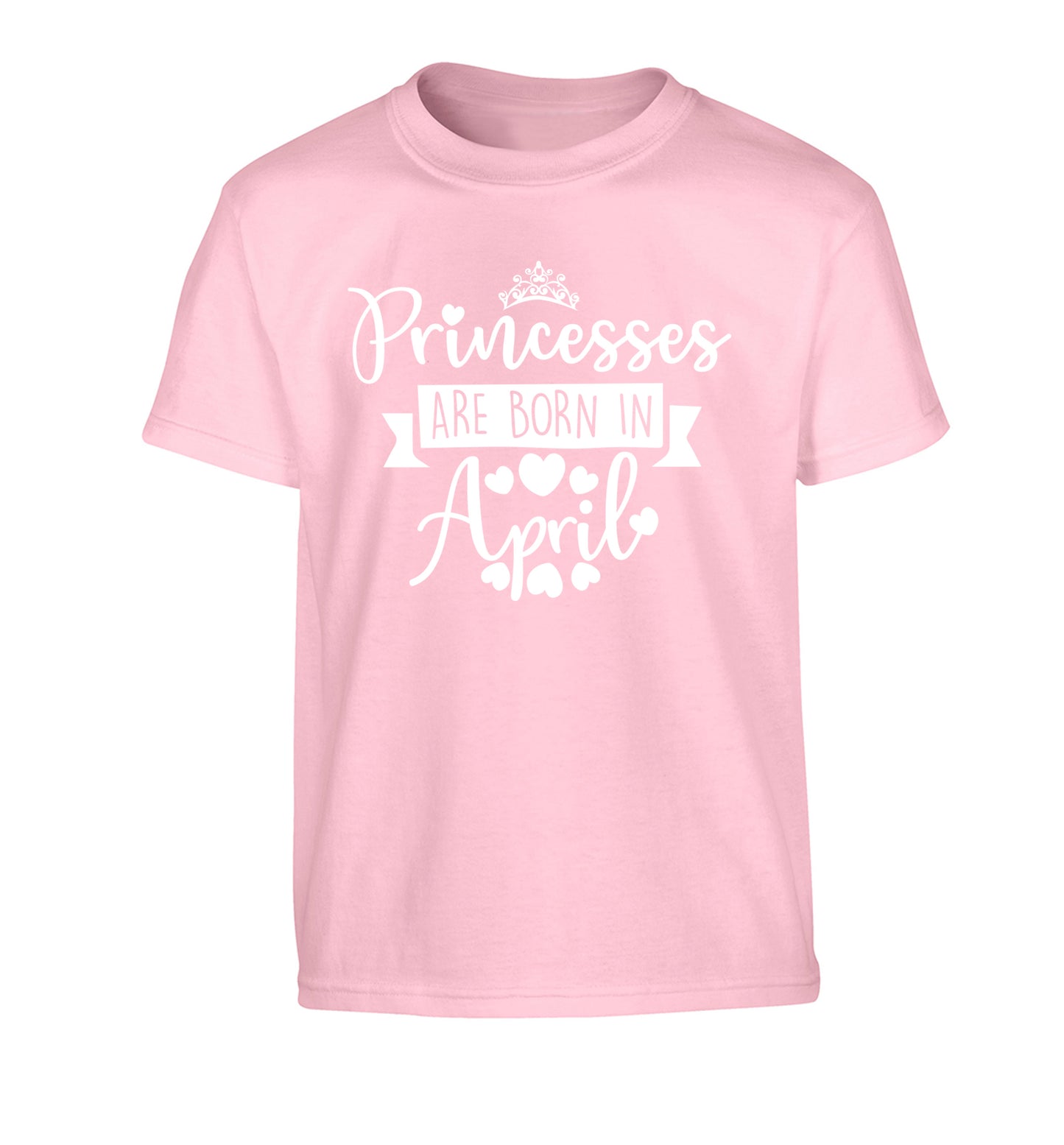 Princesses are born in April Children's light pink Tshirt 12-13 Years